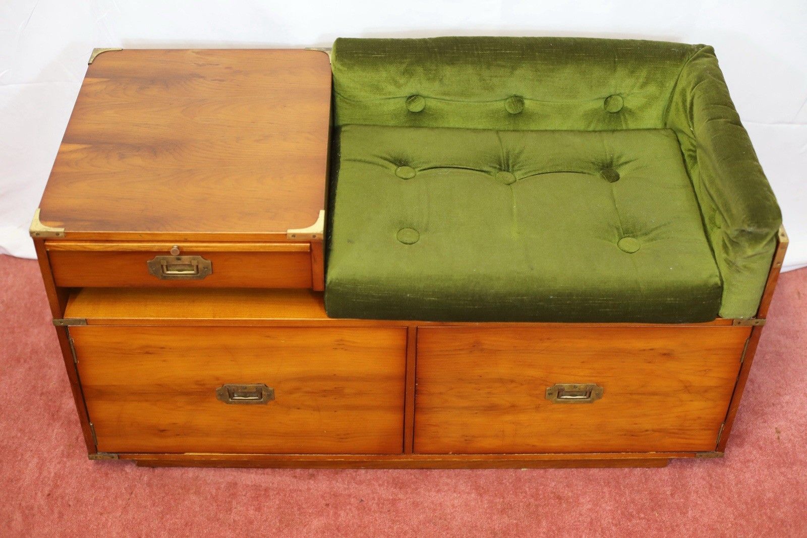 Lovely Vintage Military Campaign Style Telephone Bench photo for sale