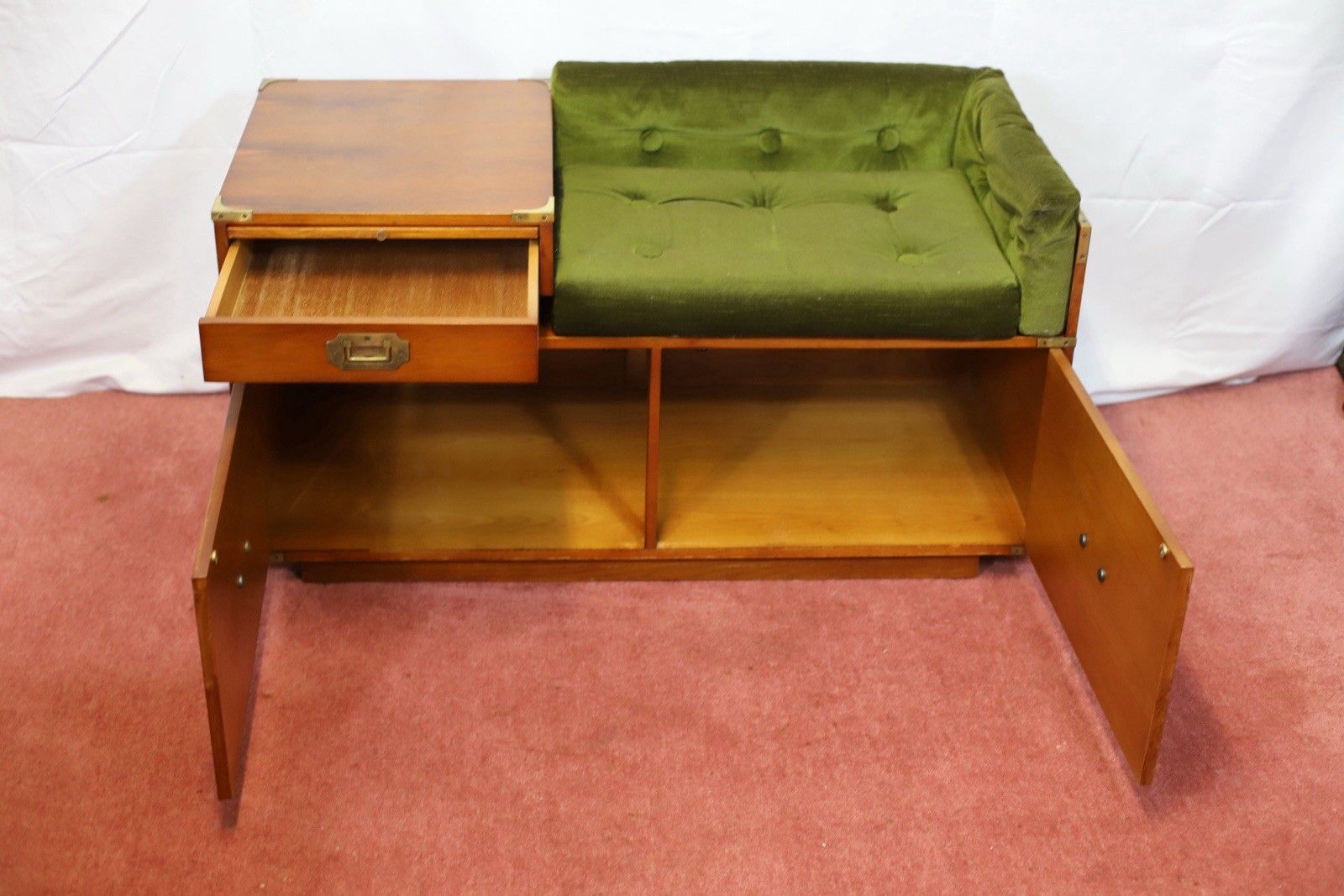 Lovely Vintage Military Campaign Style Telephone Bench photo buy