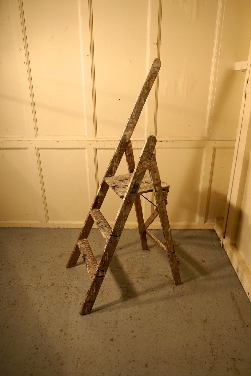 photo furniture Victorian Paint Splattered Step Ladder Or Kitchen Steps