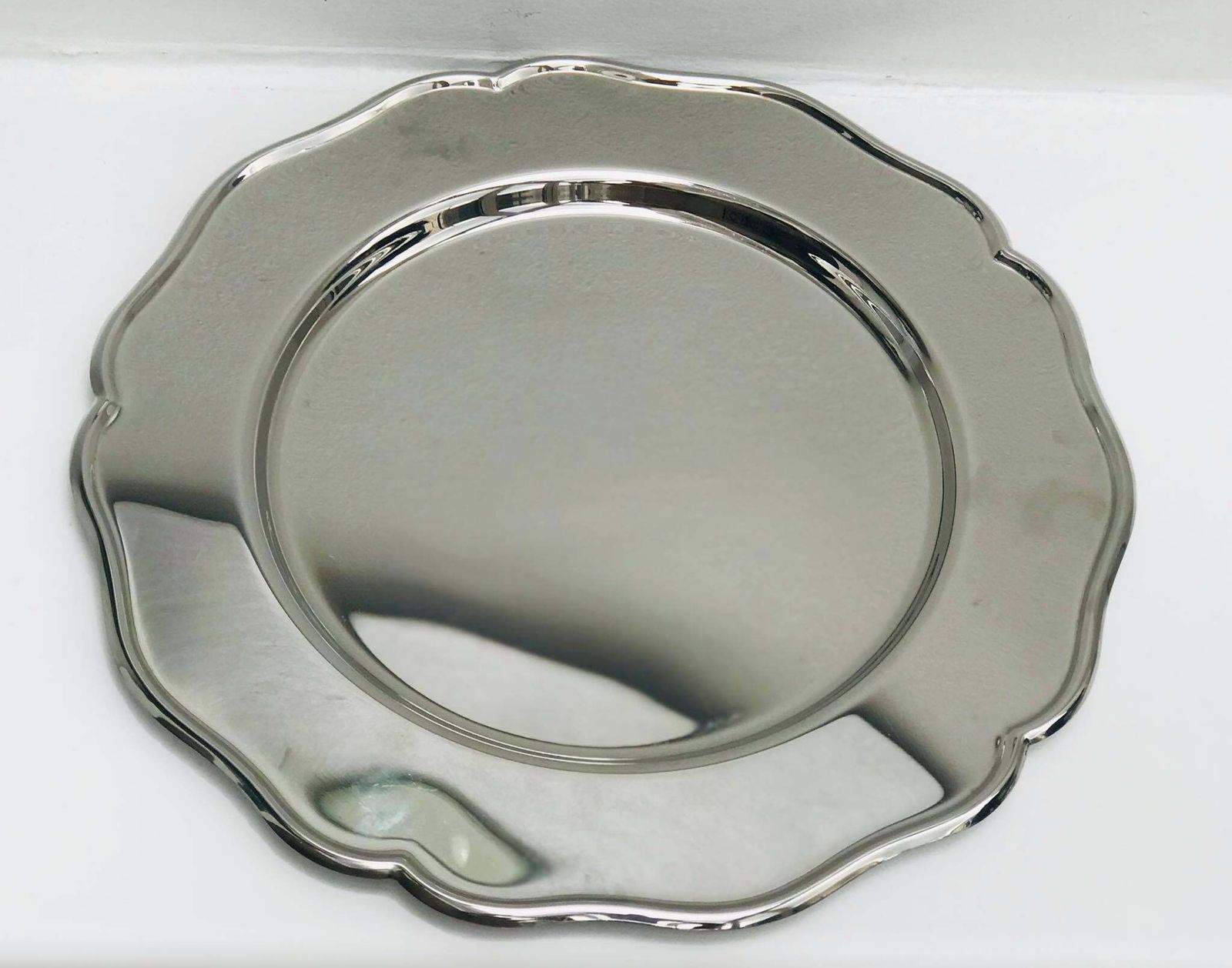 Jean Couzon Stainless Steel Charger Plates: Mid Century Modern Dinner (Set Of 3) photo for sale