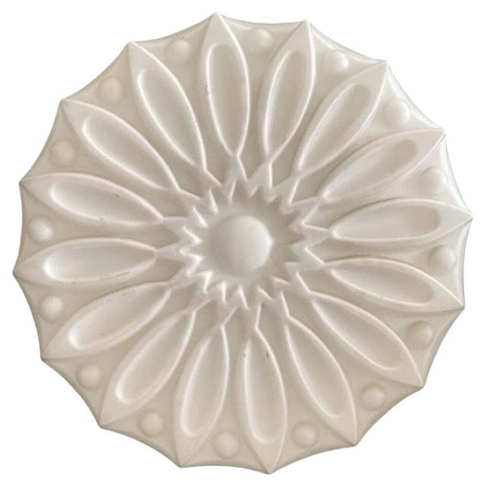 Mid Century Tsjechoslowaaks Geperst Melkglas Plafondlamp Ca. Jaren 1950–1970
