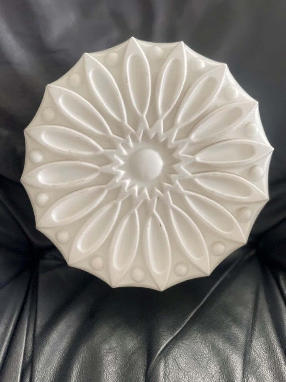 Mid Century Czechoslovak Pressed Milk Glass Ceiling Light 1950s  1970s photo furniture