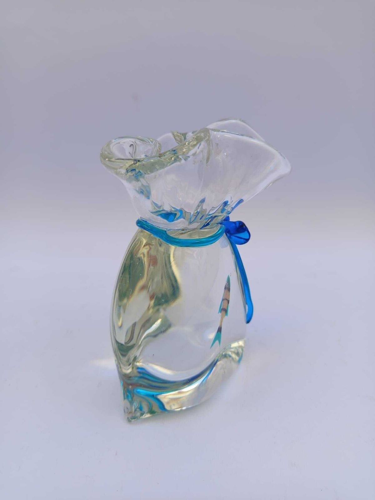 Vittorio Costantini Bag With Rare Vintage Murano Glass Fish Aquarium photo vinterior