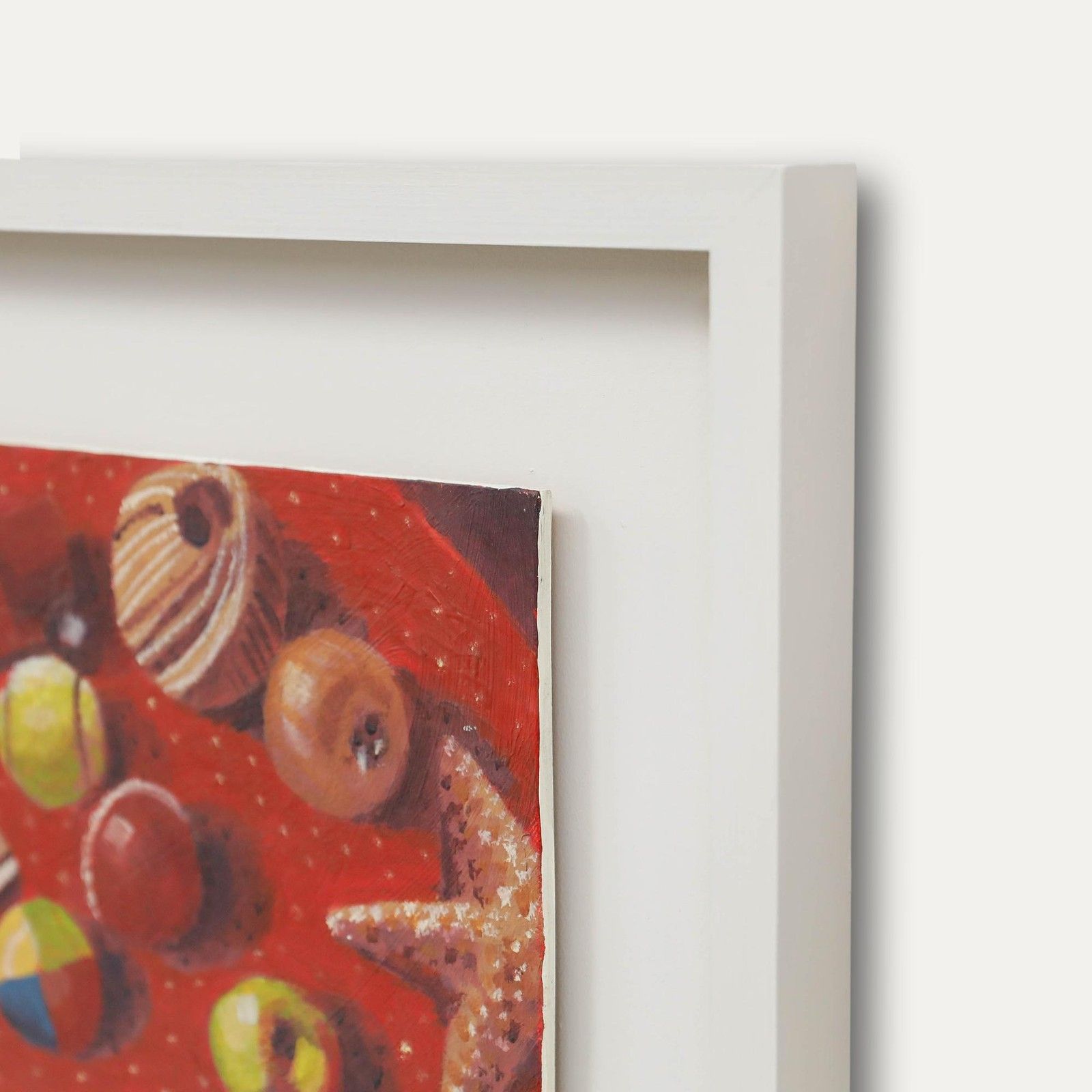 Framed Contemporary Oil Still Life With Starfish photo 250.0