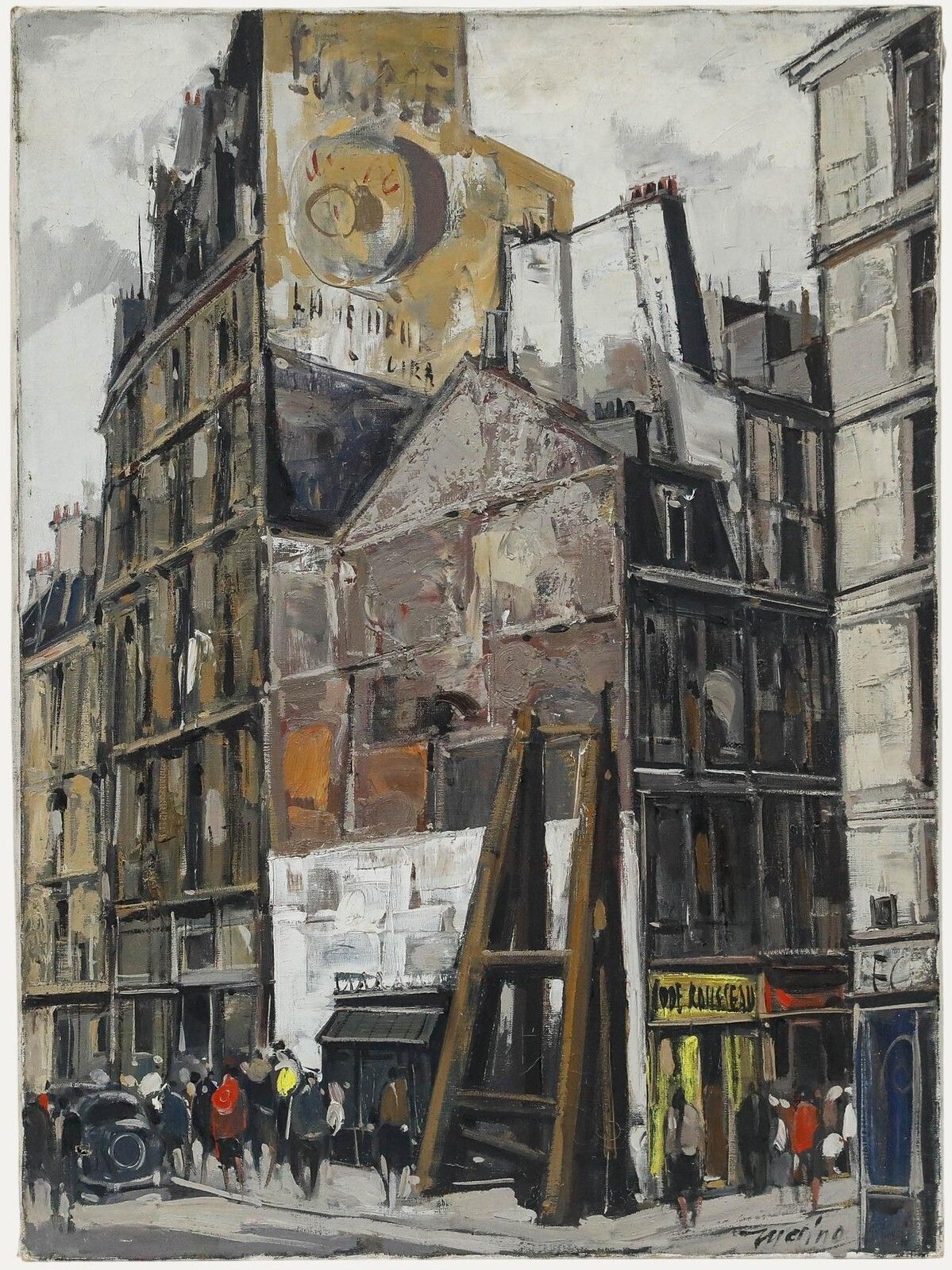 Daniel Merino (1941 2011) Mid 20th Century Oil, Parisian Boulevard
