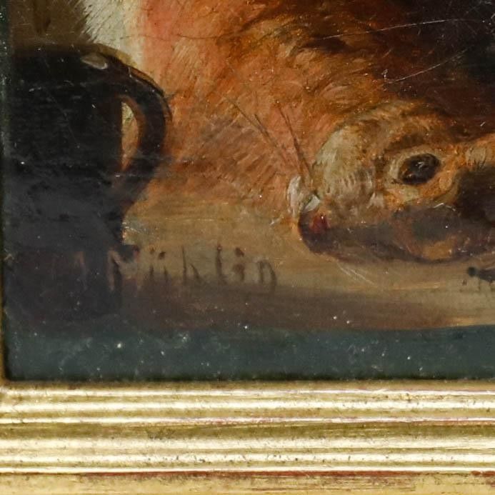 Meno Muhlig (1823 1873) Framed Mid 19th Century Oil, Der Wildbretverkaufer photo vinterior