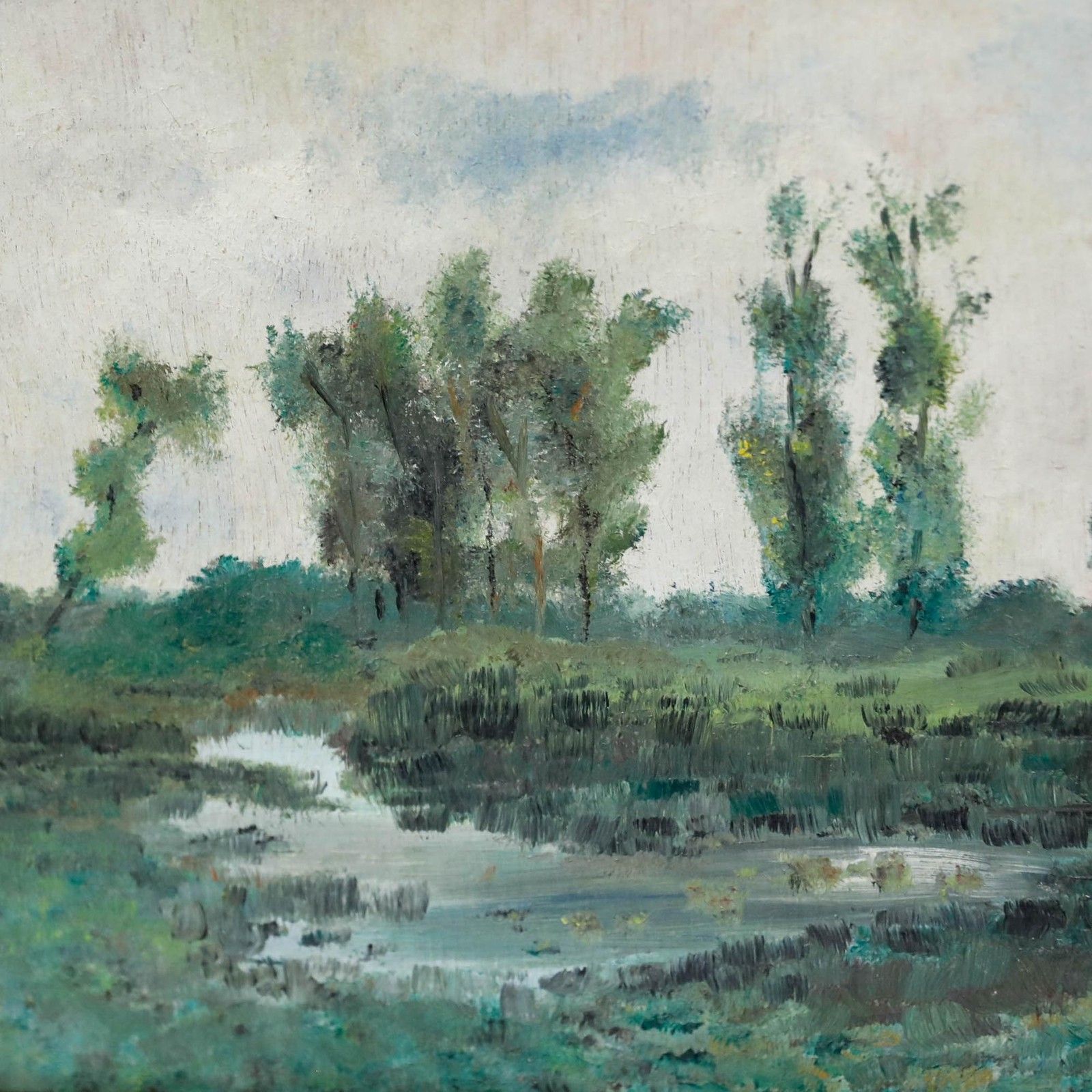 Vanbeveren Early 20th Century Oil, By The Pond photo Art