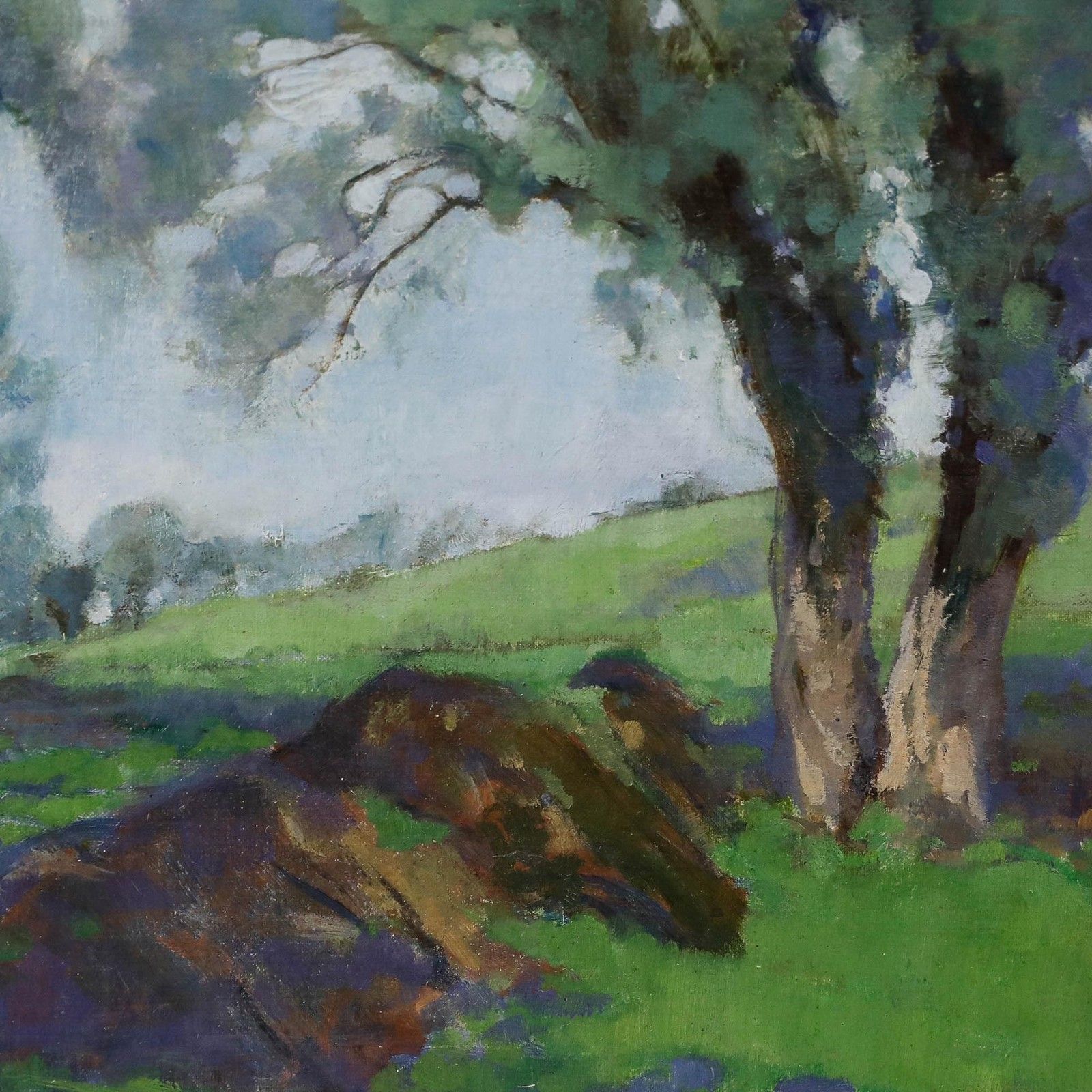 Impressionist 20th Century Oil Spring In The Countryside photo Art