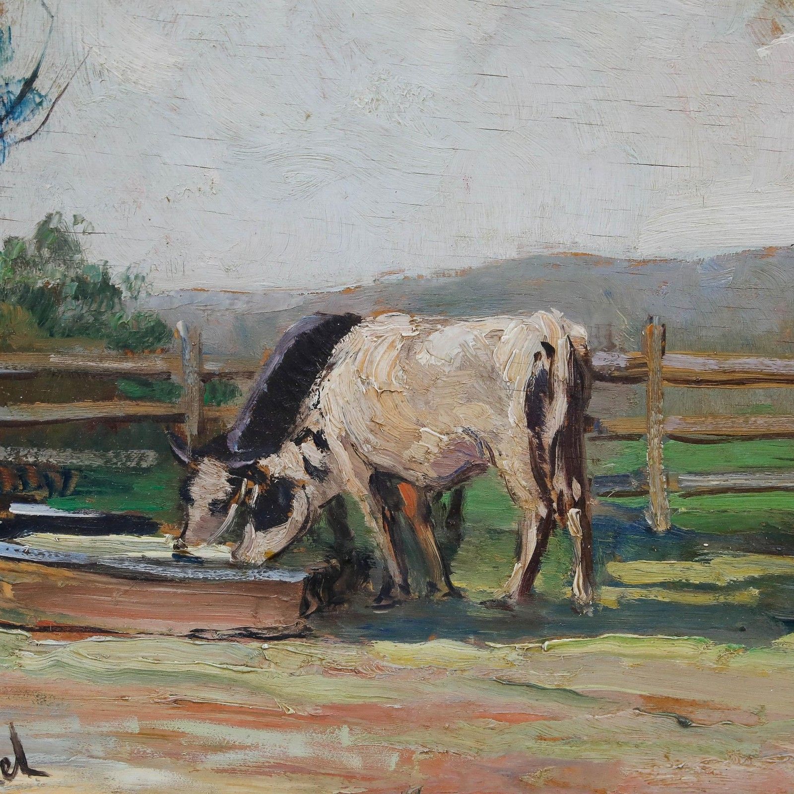 Manner Of Albert Marquet (1875 1947) Mid 20th Century Oil, Cows At The Trough photo Art