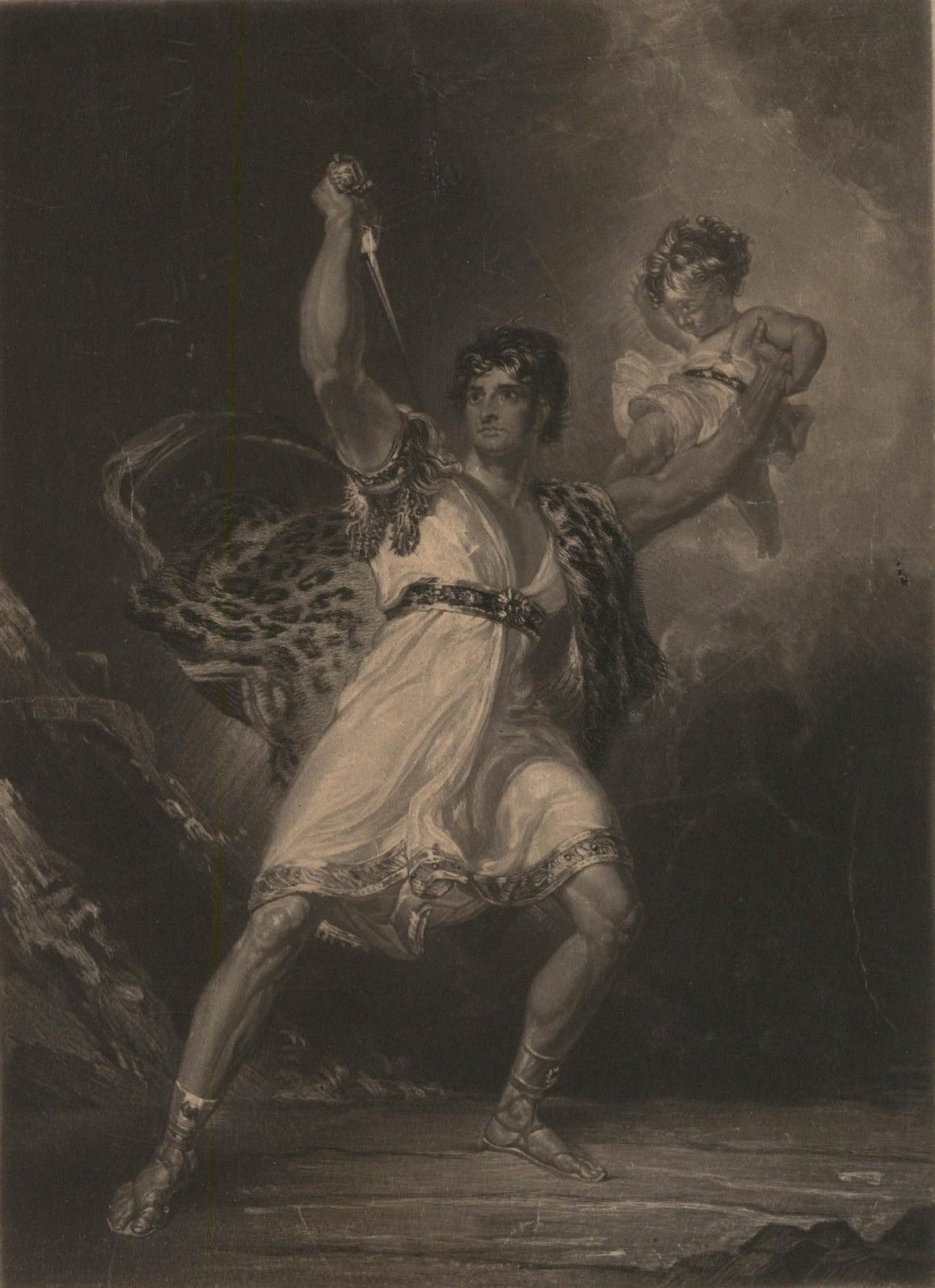 W. Bromley After T. Lawrence 18th Century Mezzotint, John P. Kemble As Rolla photo furniture