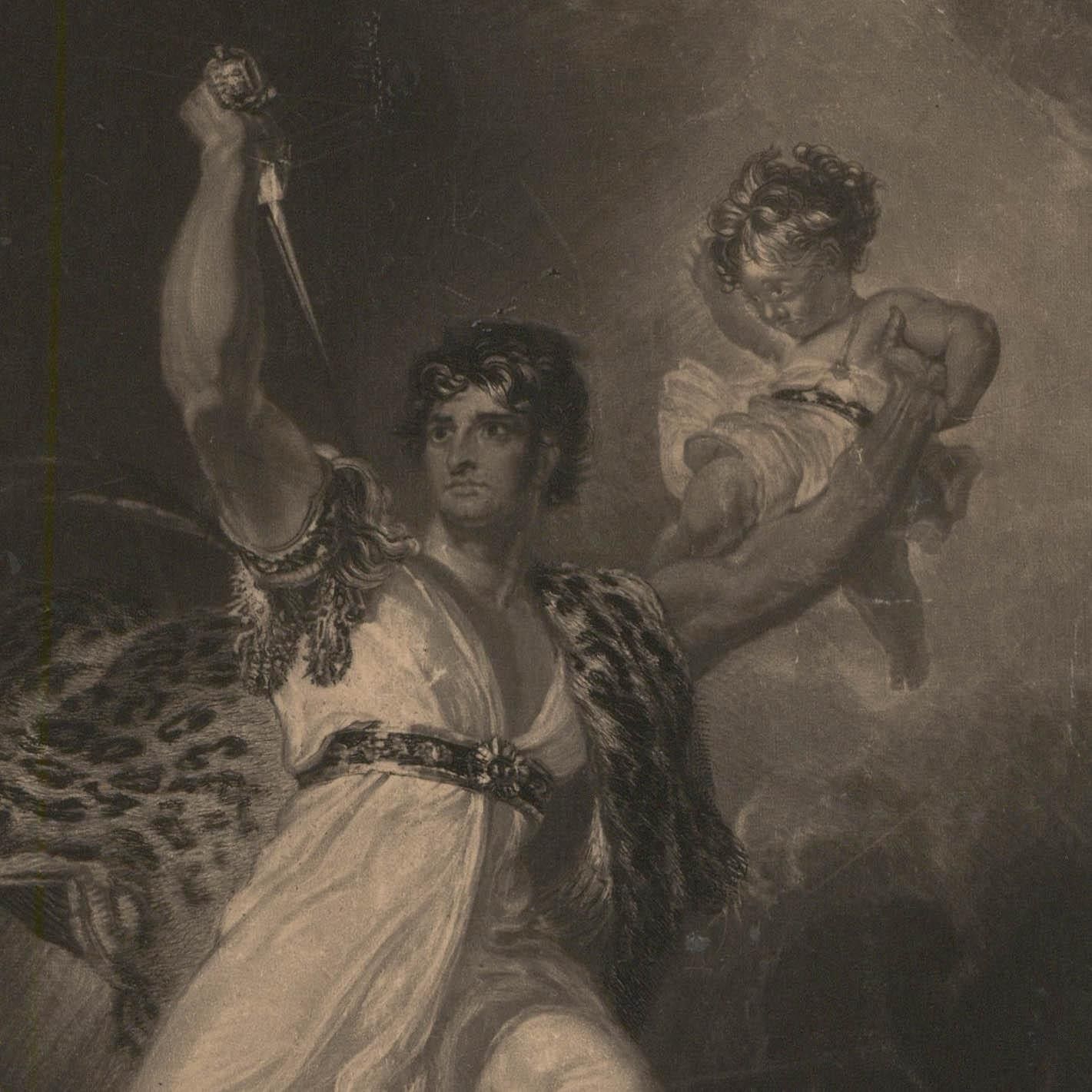 W. Bromley After T. Lawrence 18th Century Mezzotint, John P. Kemble As Rolla photo for sale
