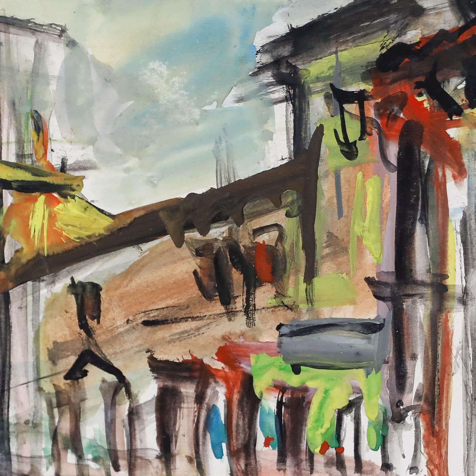 Henry Sanders (1918 1982) Framed 1975 Watercolour, San Lorenzo Market photo 225.0