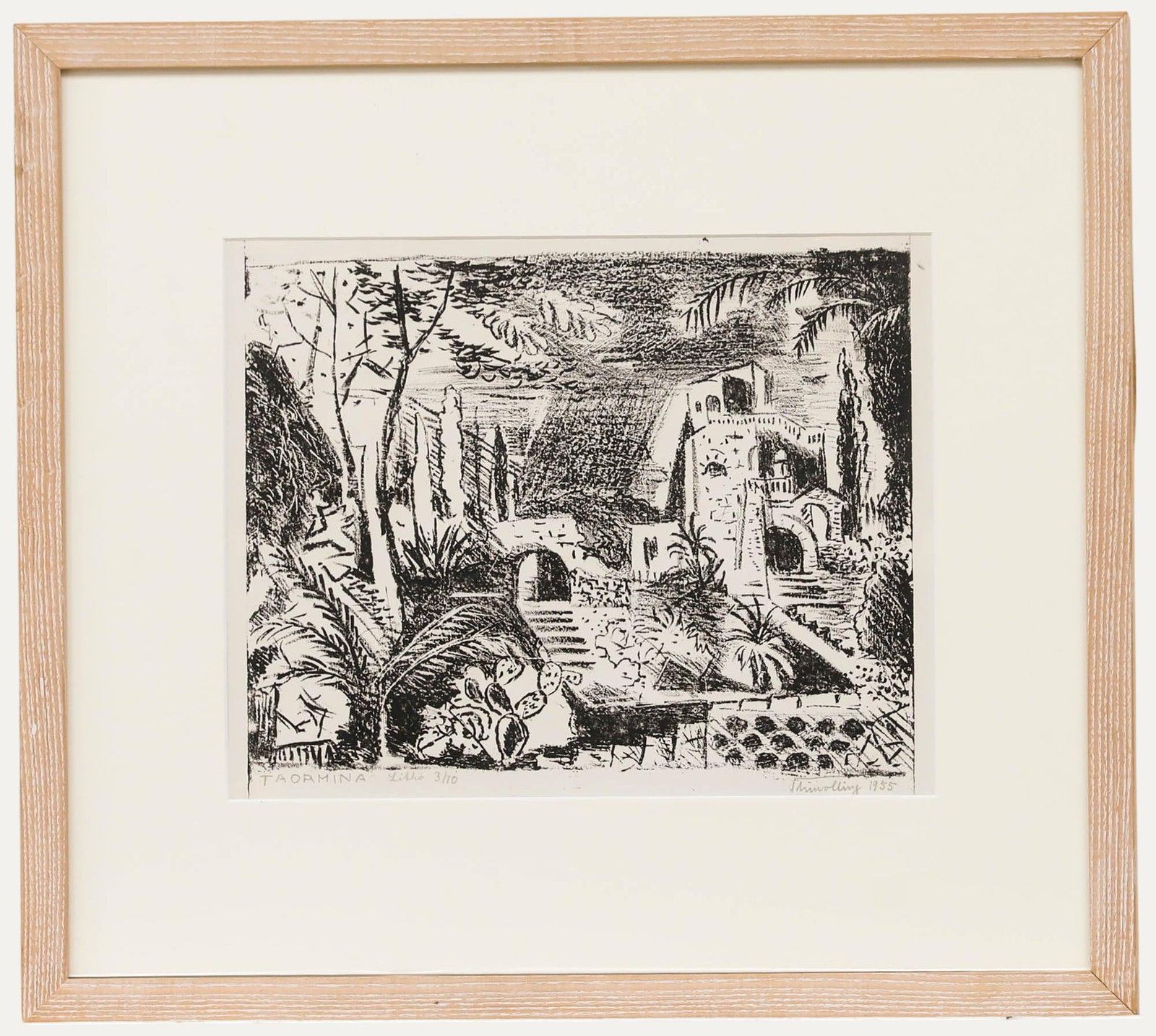 Paul Schmolling (1892 1965) Framed Mid 20th Century Lithograph, Taormina
