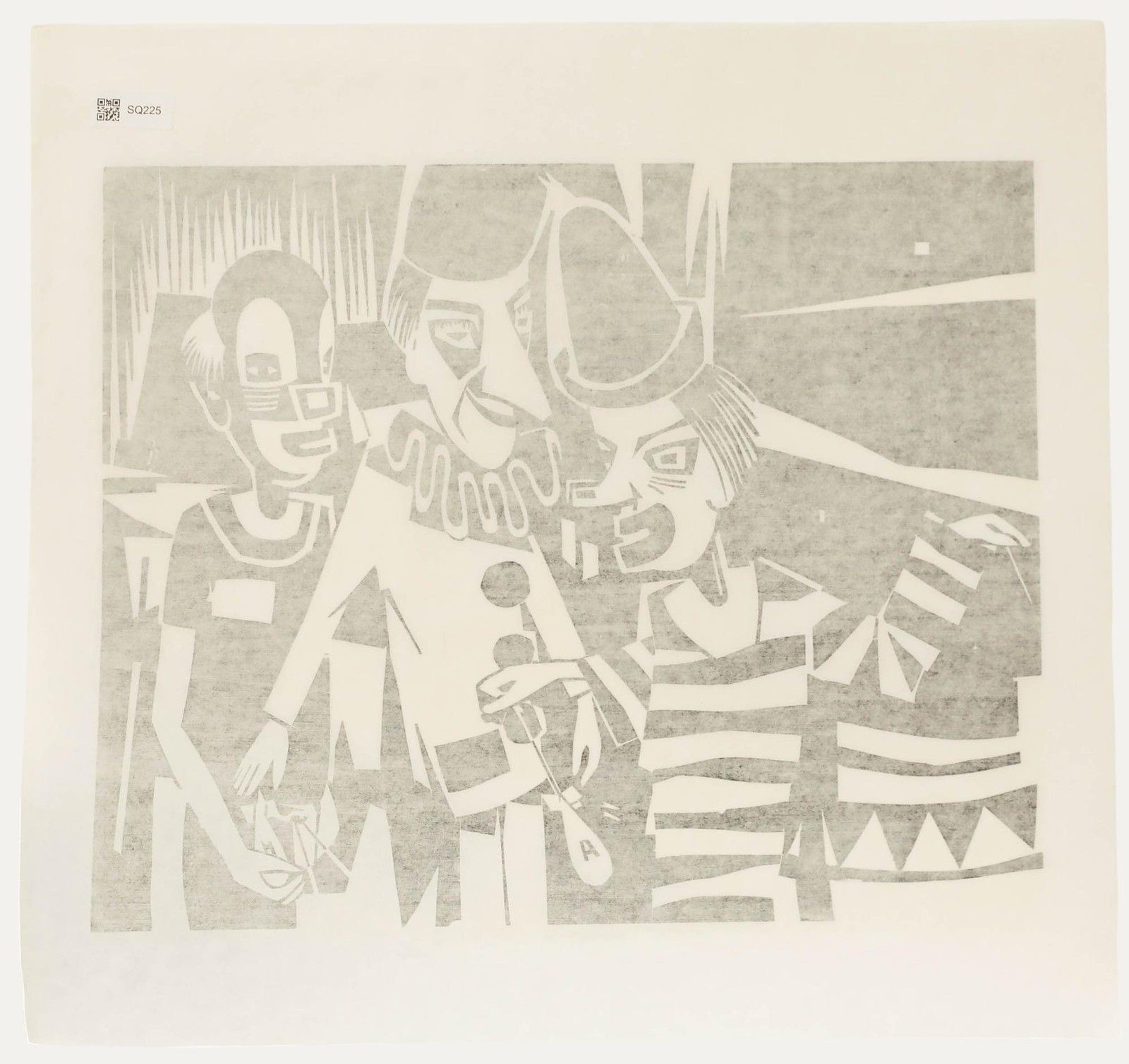 Ali Kurt Baumgarten (1914 2009) 1983 Woodcut, The Circus Clowns photo for sale
