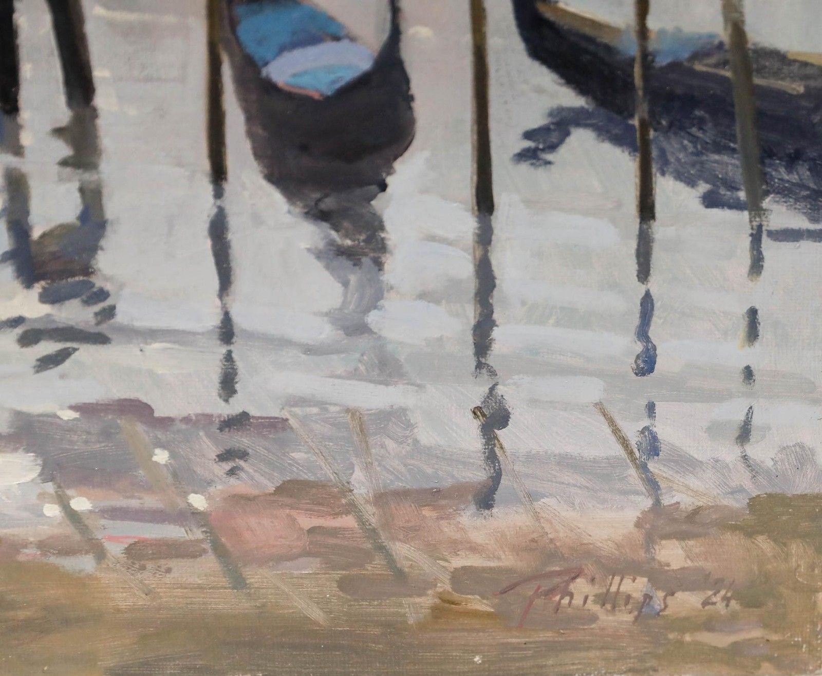 Peter Z. Phillips Contemporary Oil, Gondalas & Sunlight photo vinterior