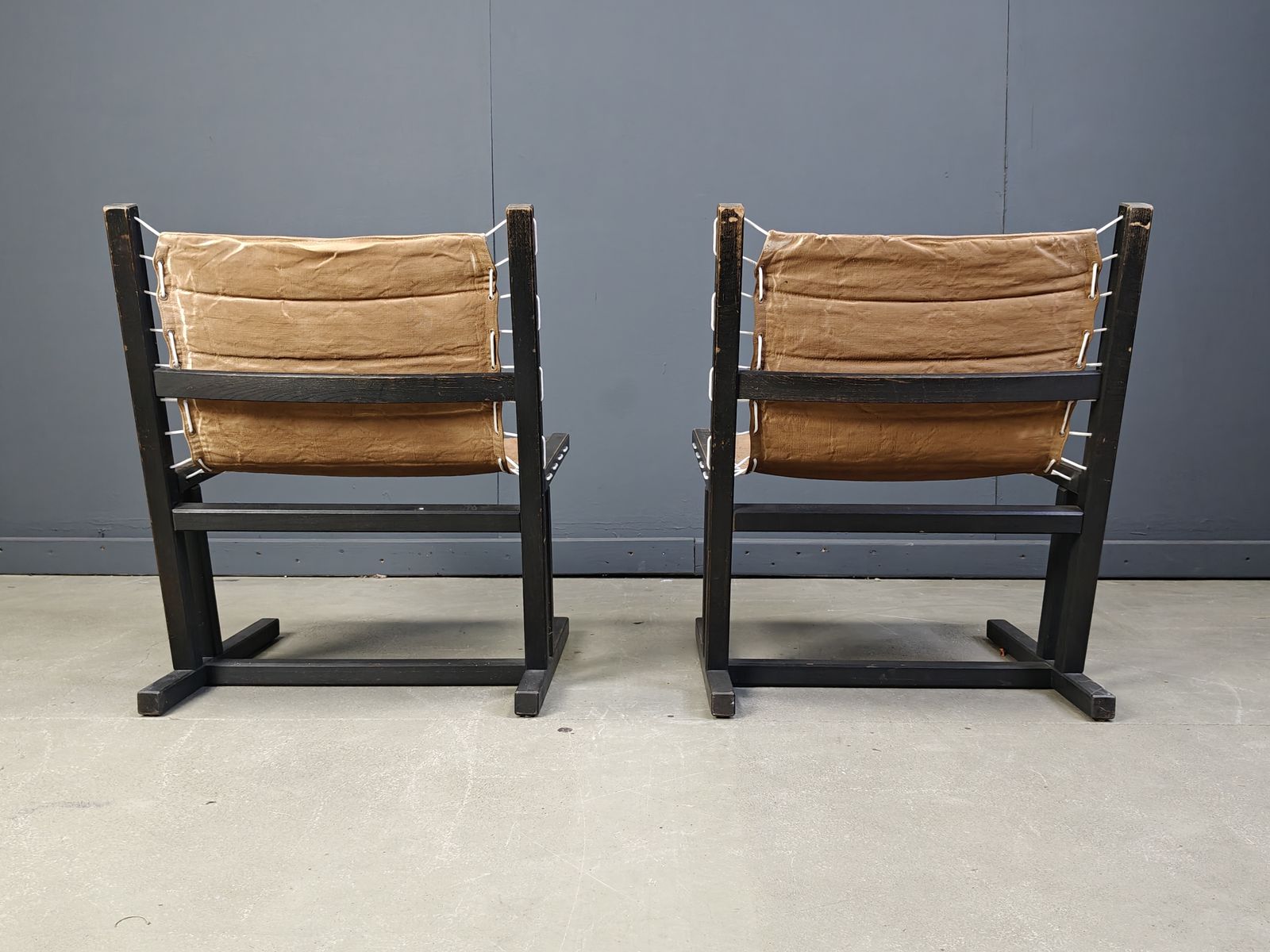 Furniture Canvas & Rope Lounge Chairs From Casala, West Germany, 1970s, Set Of 2 photo