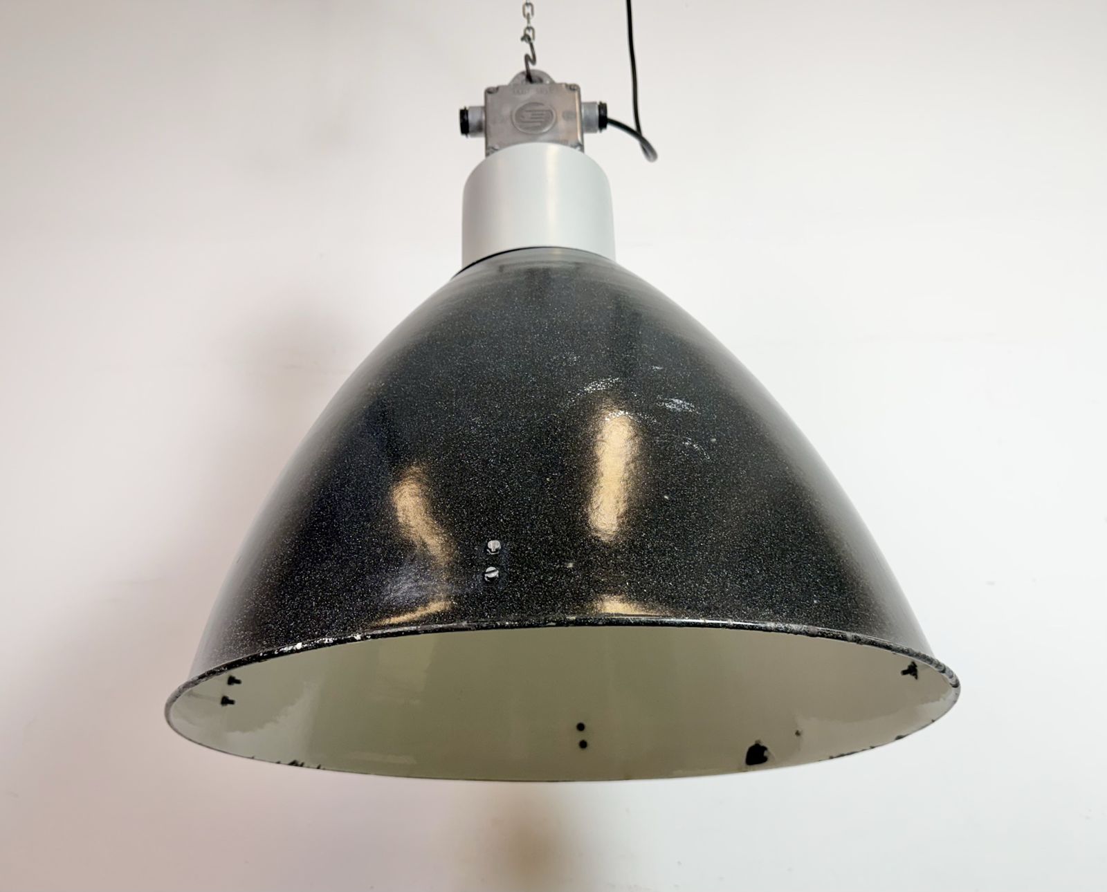 Large Industrial Enamel Factory Pendant Lamp From Elektrosvit, 1960s, 49x photo buy
