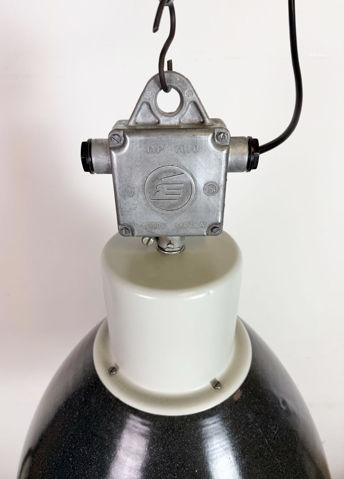 photo furniture Large Industrial Enamel Factory Pendant Lamp From Elektrosvit, 1960s, 49x