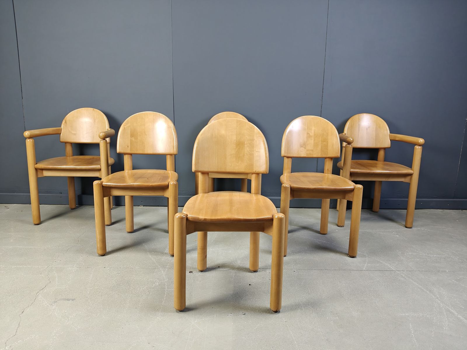 Set Of 6 Scandinavian Dining Chairs By Rainer Daumiller, 1980s photo vintage