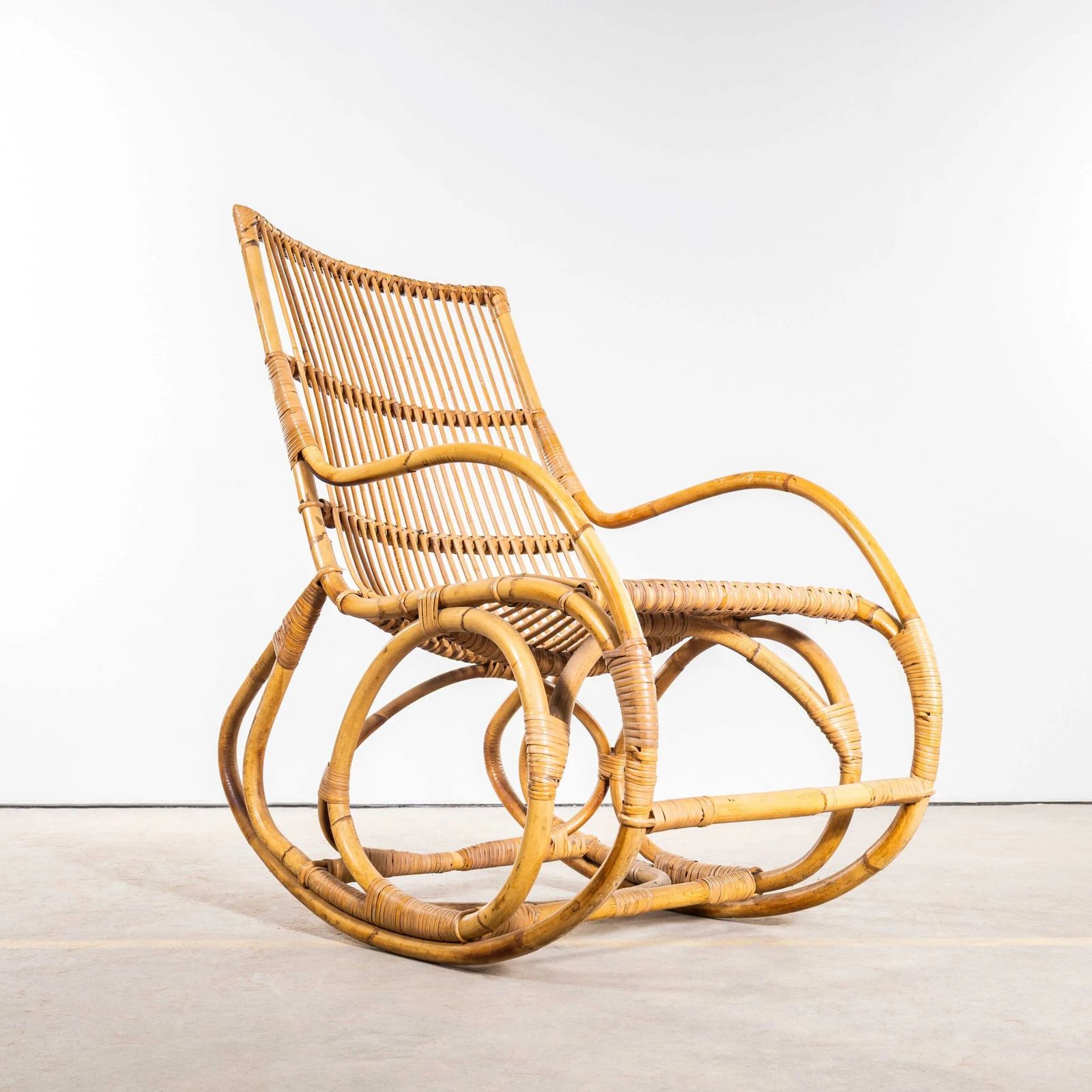 1960’s Original French Rattan Rocking Chair