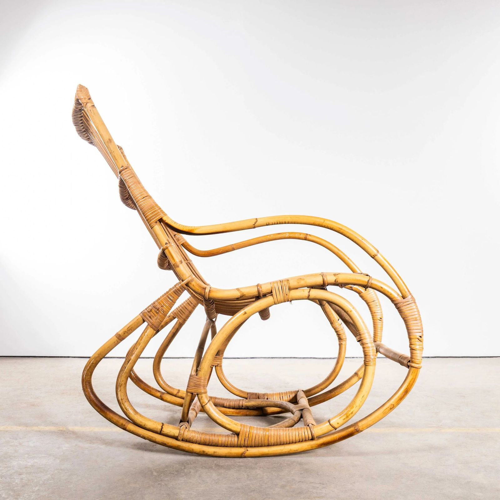 1960’s Original French Rattan Rocking Chair photo 450.0