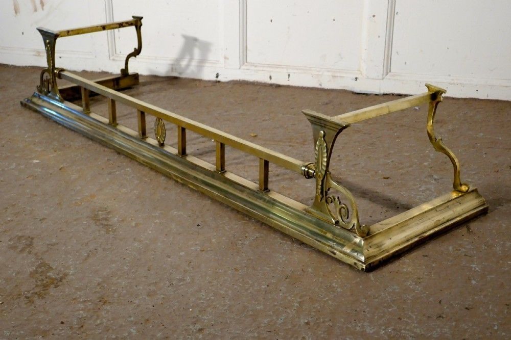 Large Victorian Art Nouveau Brass Fender photo furniture