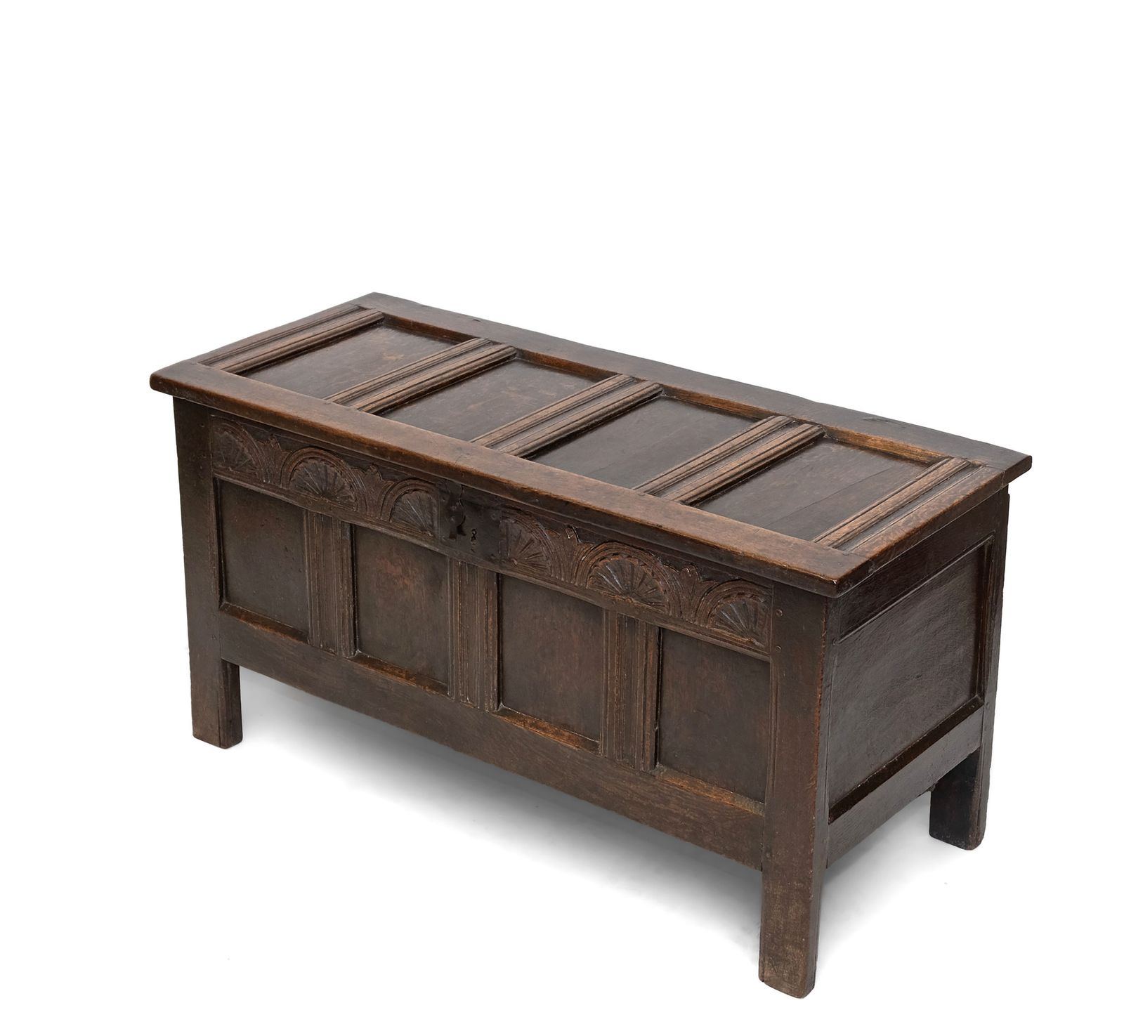 Charles II Oak Panel Coffer Chest Circa 1680 photo furniture