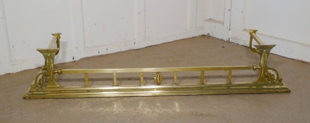 Large Victorian Art Nouveau Brass Fender photo Home Fixtures