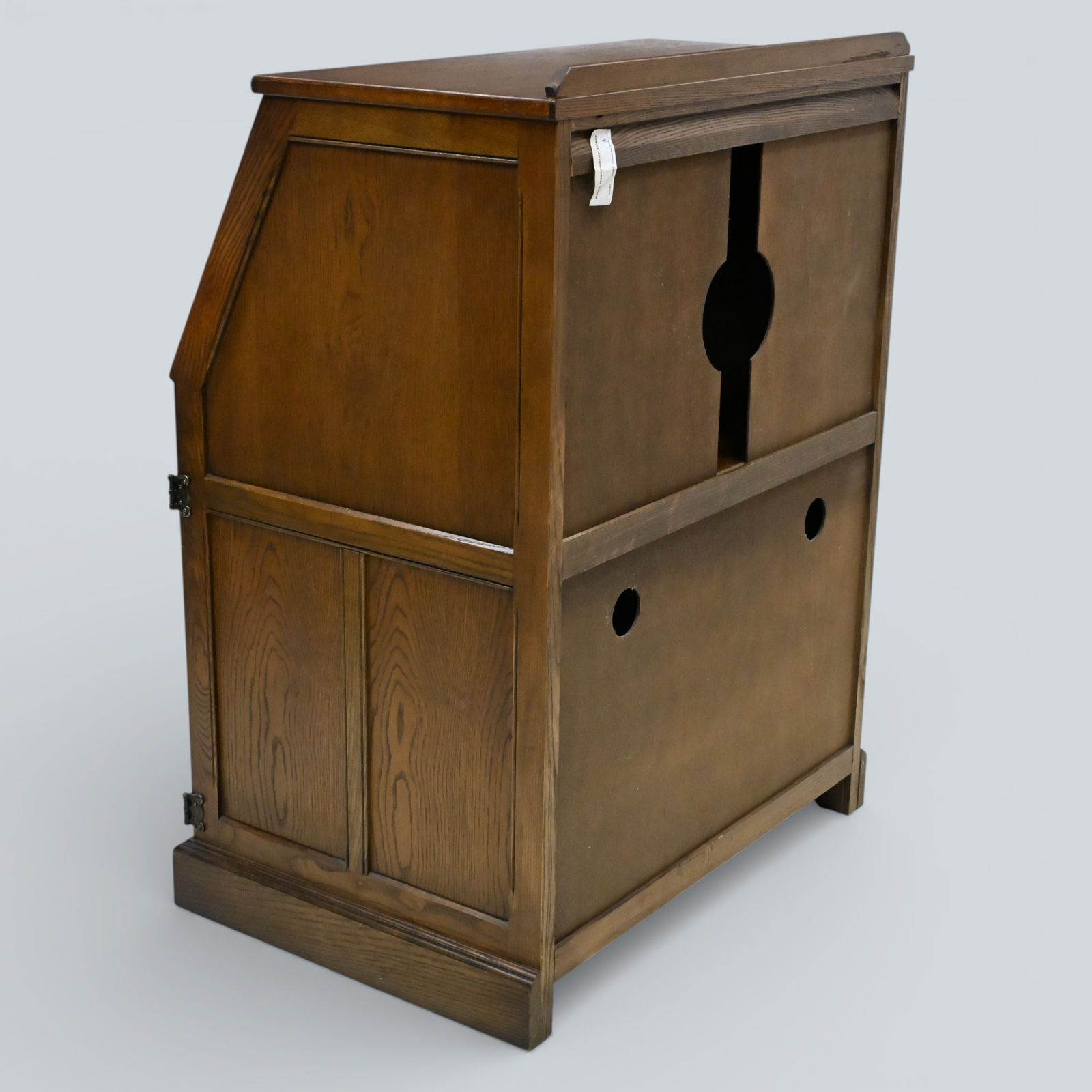 Old Charm Computer Bureau Micro Office Light Oak Red Leather Free Uk Delivery photo Furniture