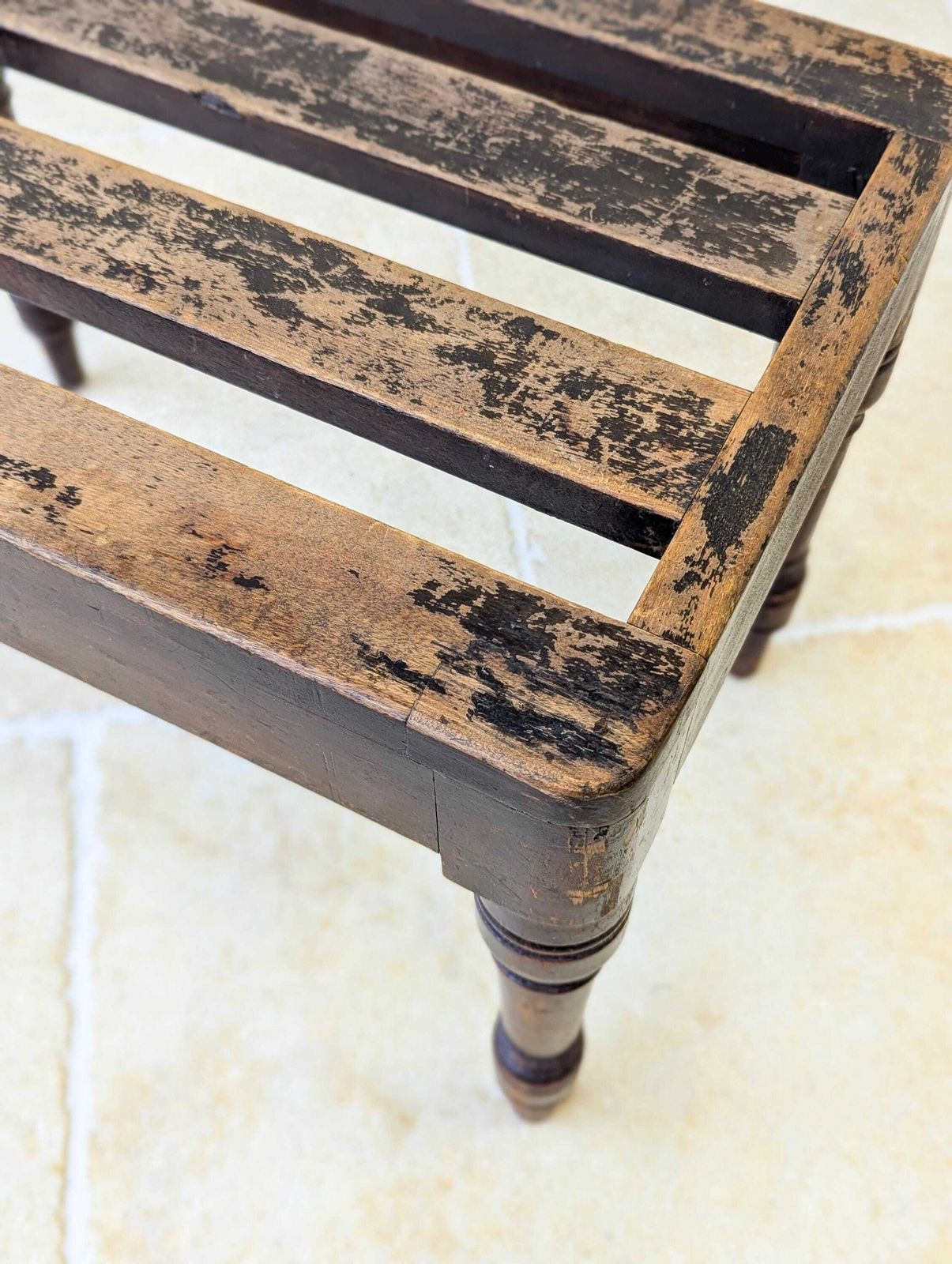 photo furniture Antique Victorian Beech Luggage Stand By Brown & Lamont C.1870