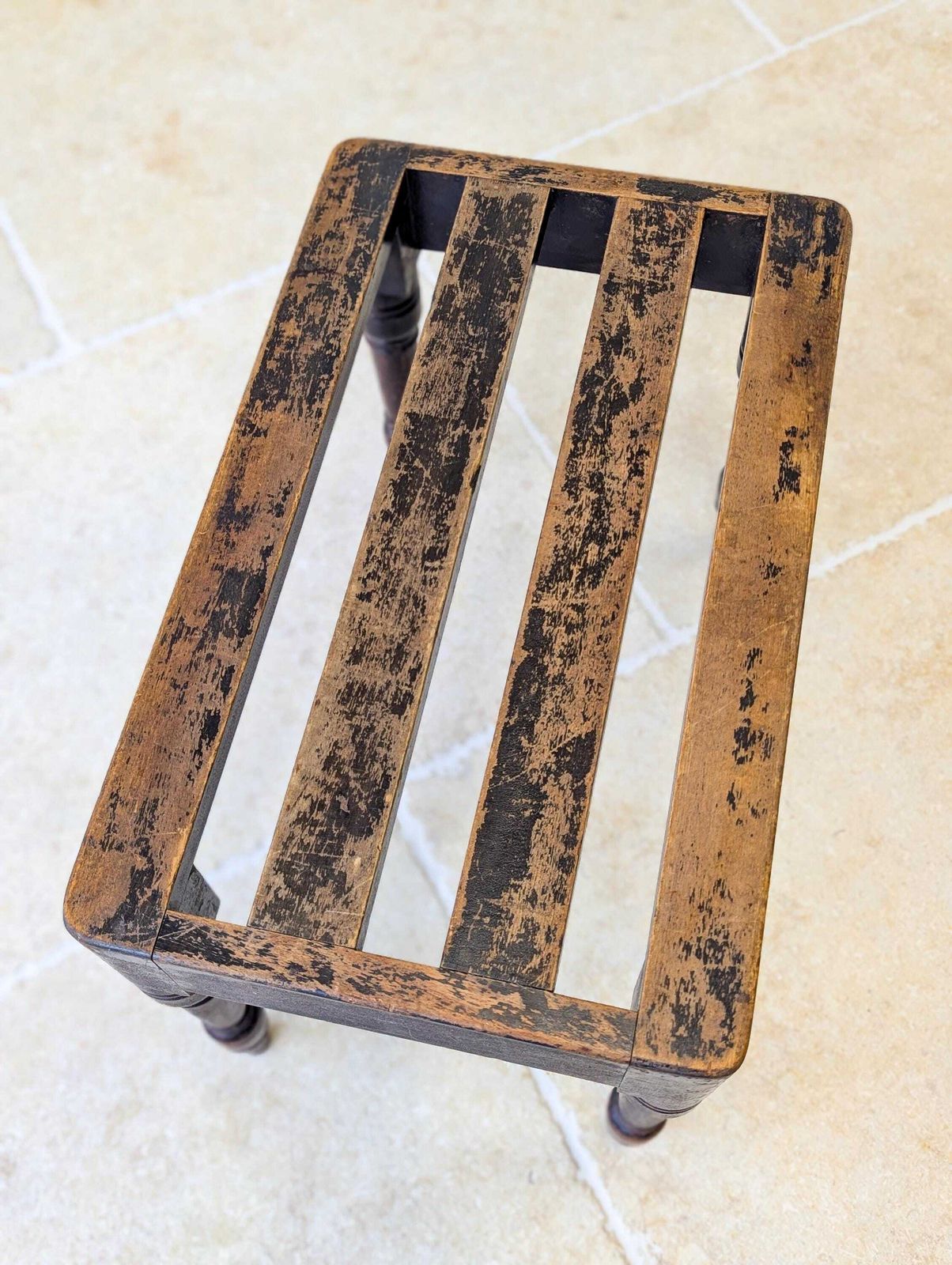 565.0 Antique Victorian Beech Luggage Stand By Brown & Lamont C.1870 photo