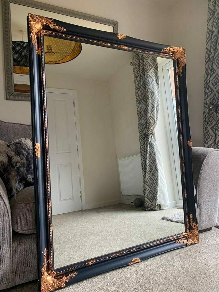 Extra Large Mirror French Baroque Antique Painted Gold Leaf Stencilled photo 300.0