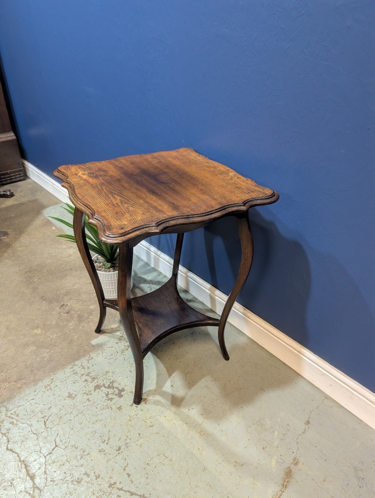 Antique Edwardian Mahogany Two Tier Side Table End Wine Plant Stand Vintage photo 75.0
