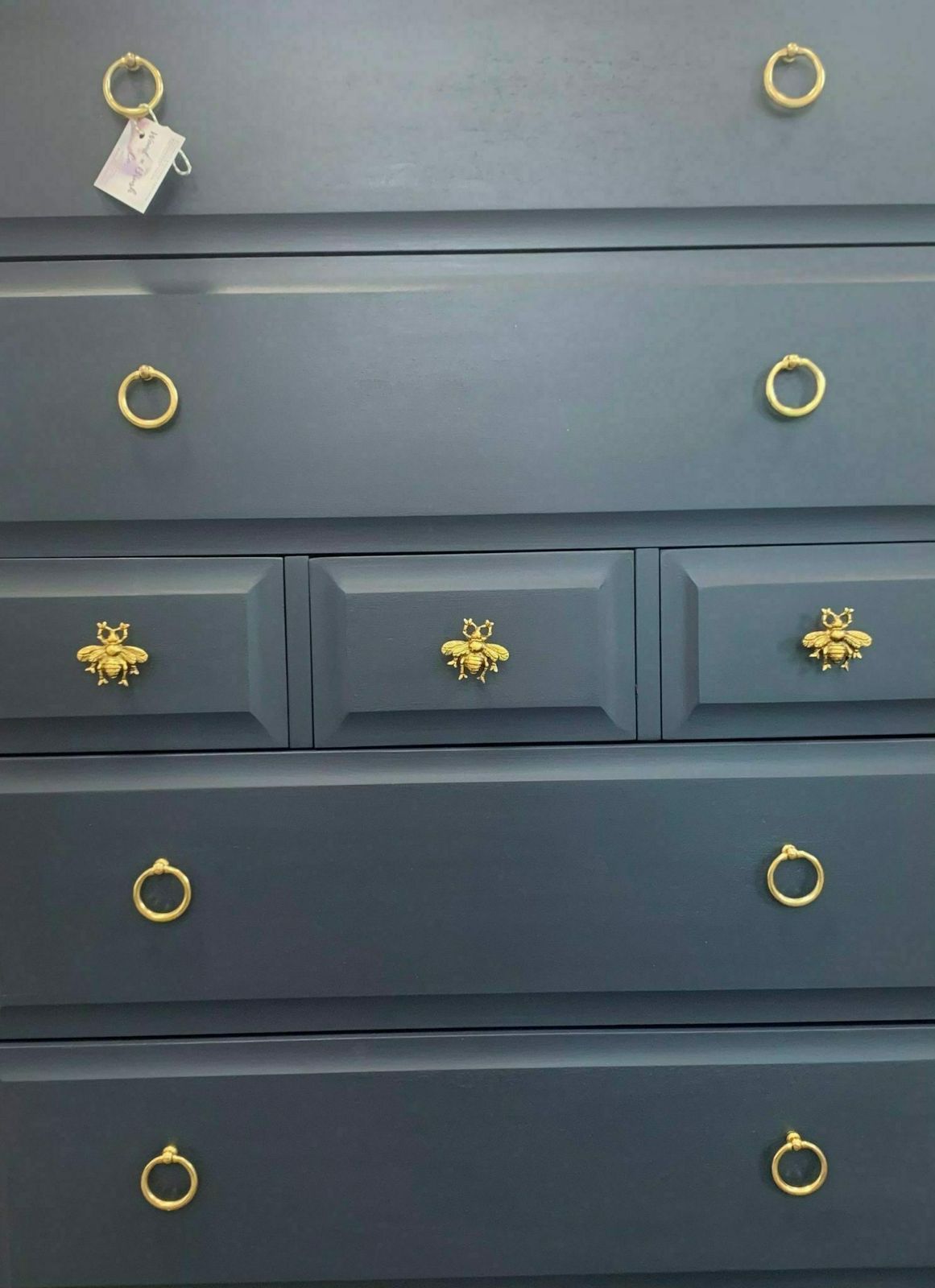 Stag Minstrel Chest Of Drawers Tall Boy Mid Century Painted Bespoke Stencilled photo for sale