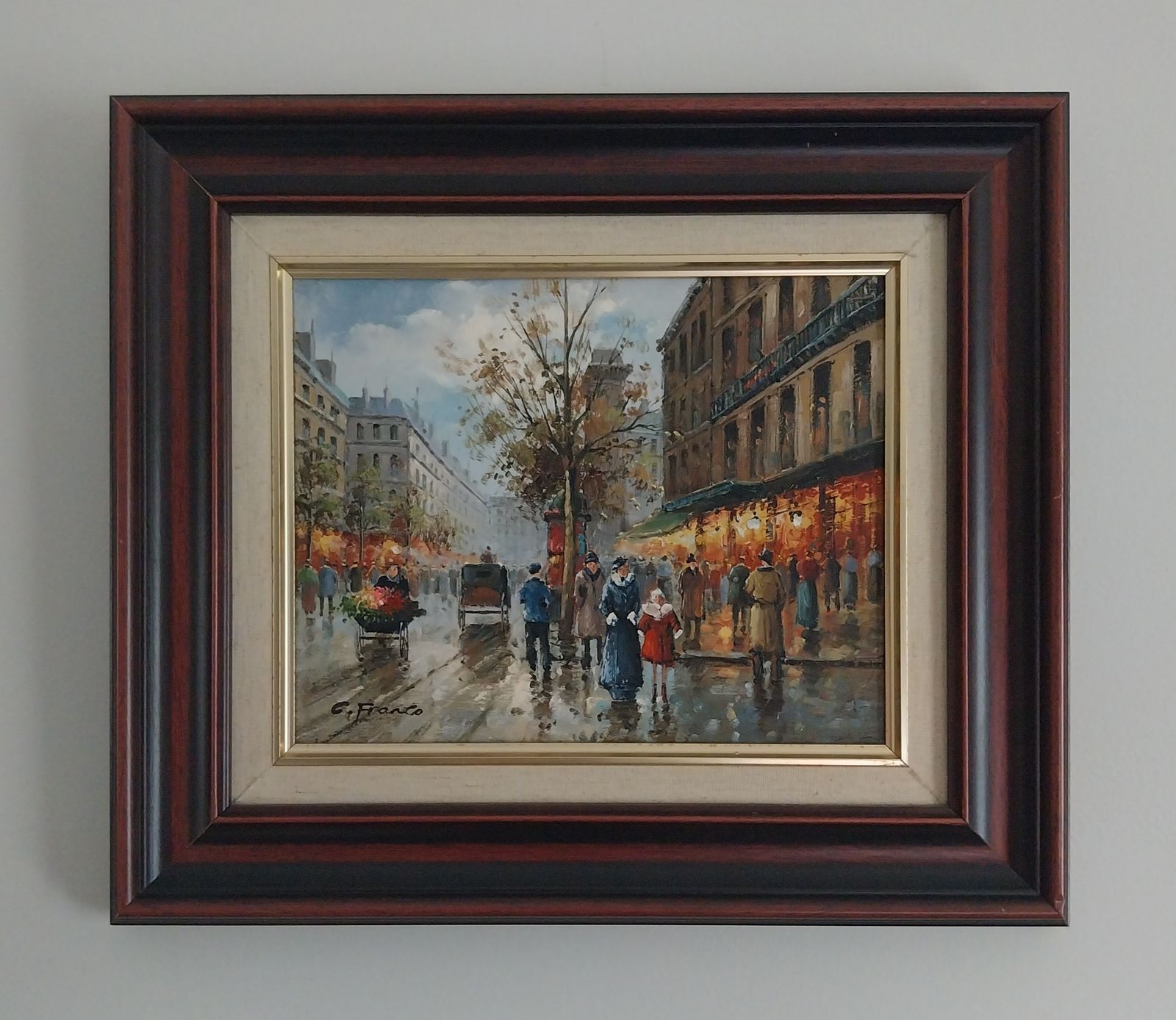 Impressionist Oil Painting Parisian Street Scene