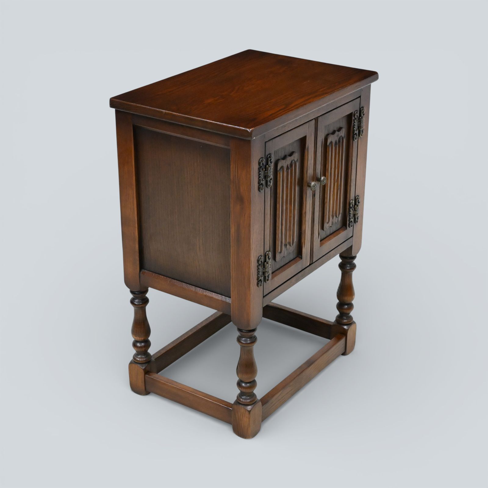 Old Charm Pedestal Cabinet Tudor Brown Free Delivery* photo vintage