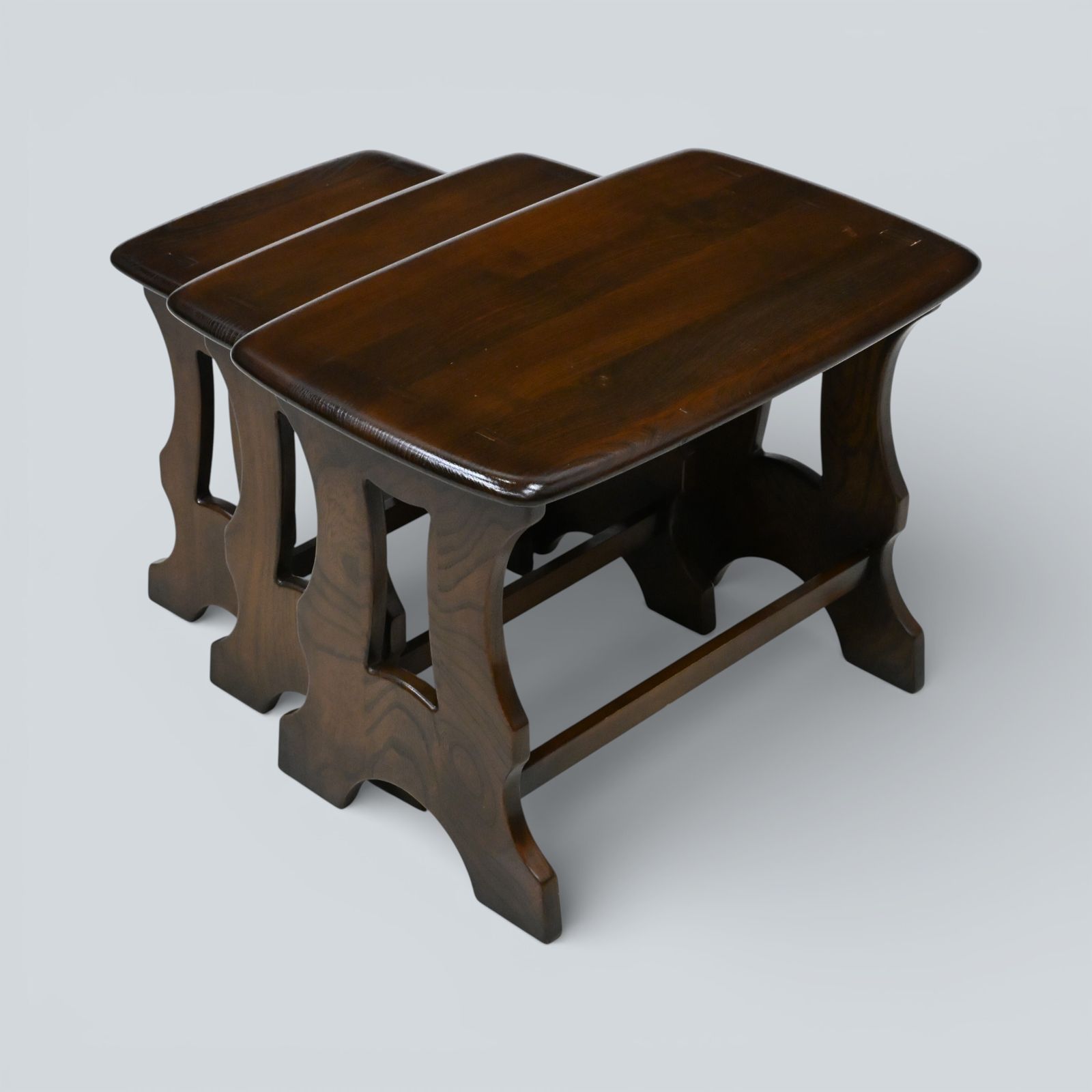 Ercol Nest Of 3 Tables Chantry Dark Finish 1970s Free Uk Delivery photo Furniture