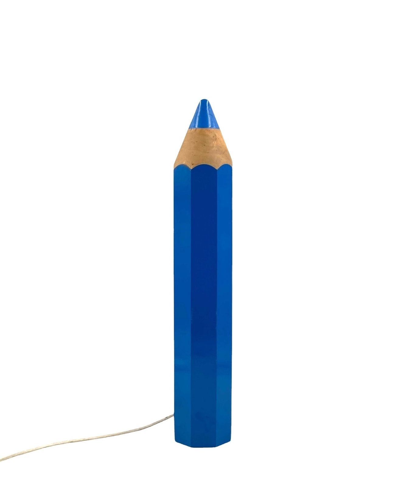 Michel Aroutcheff, Postmodern Blue Pencil Table Lamp, Ed. Vilac France 1980s photo buy