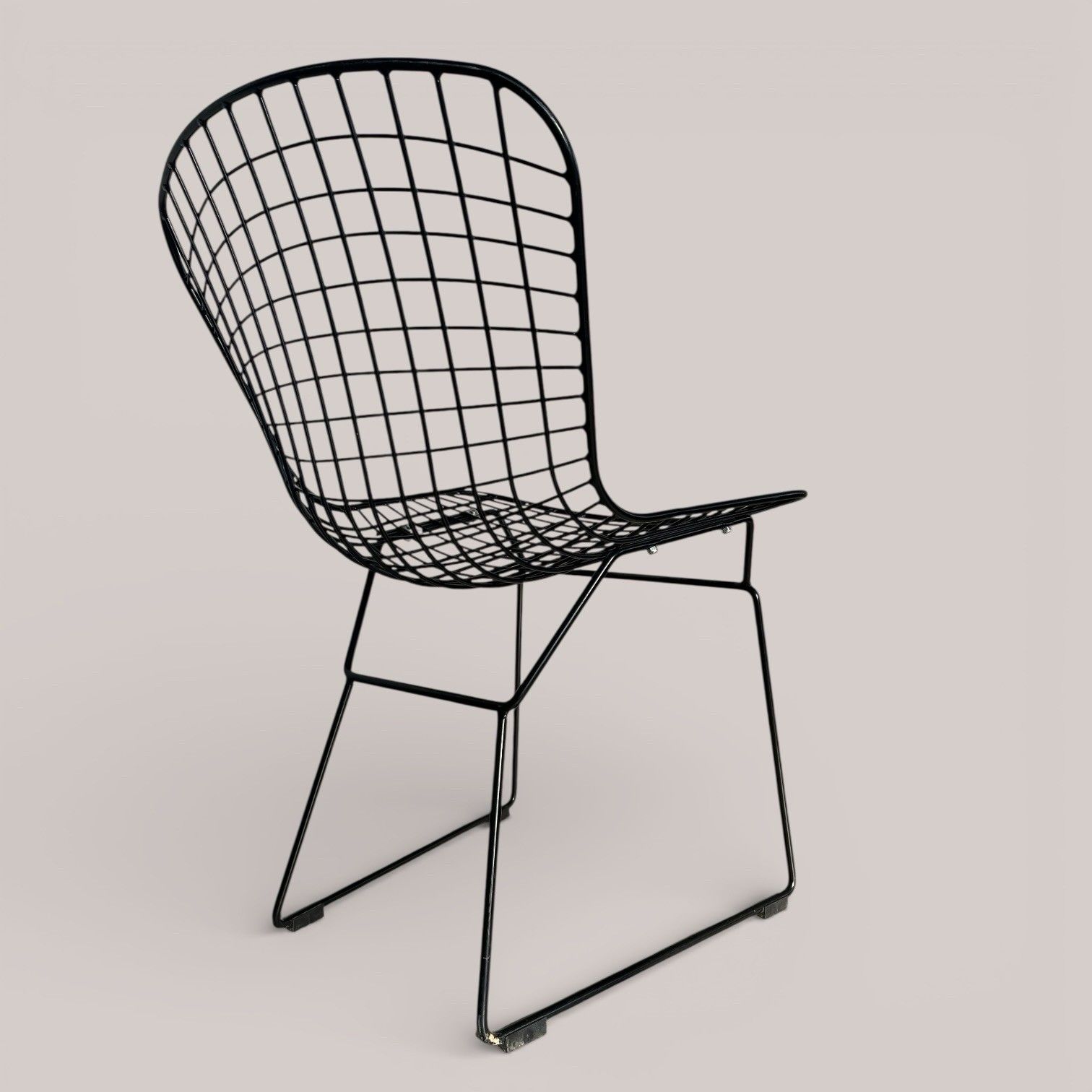 Harry Bertoia Wire Side Chair Knoll International– Black photo vintage