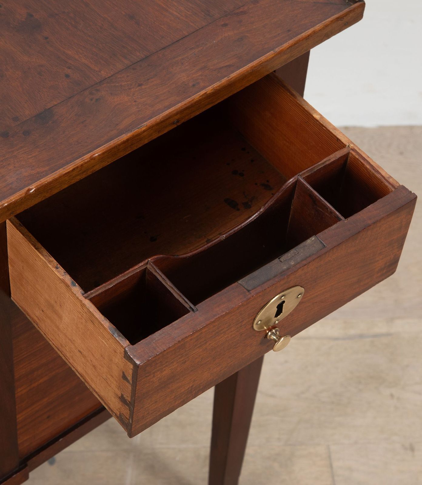 French Walnut Bedside Table With 3 Drawers photo 675.0
