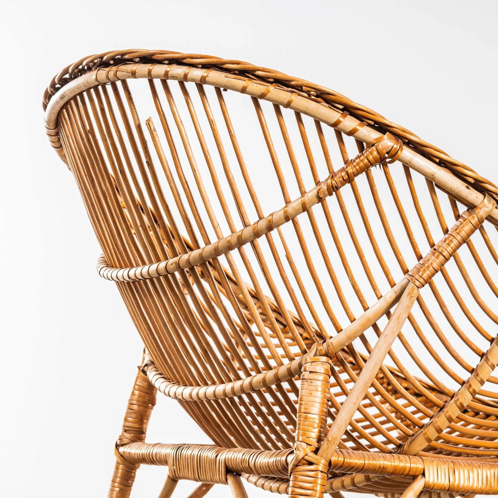 1960’s French Rattan Dish Armchair photo Furniture