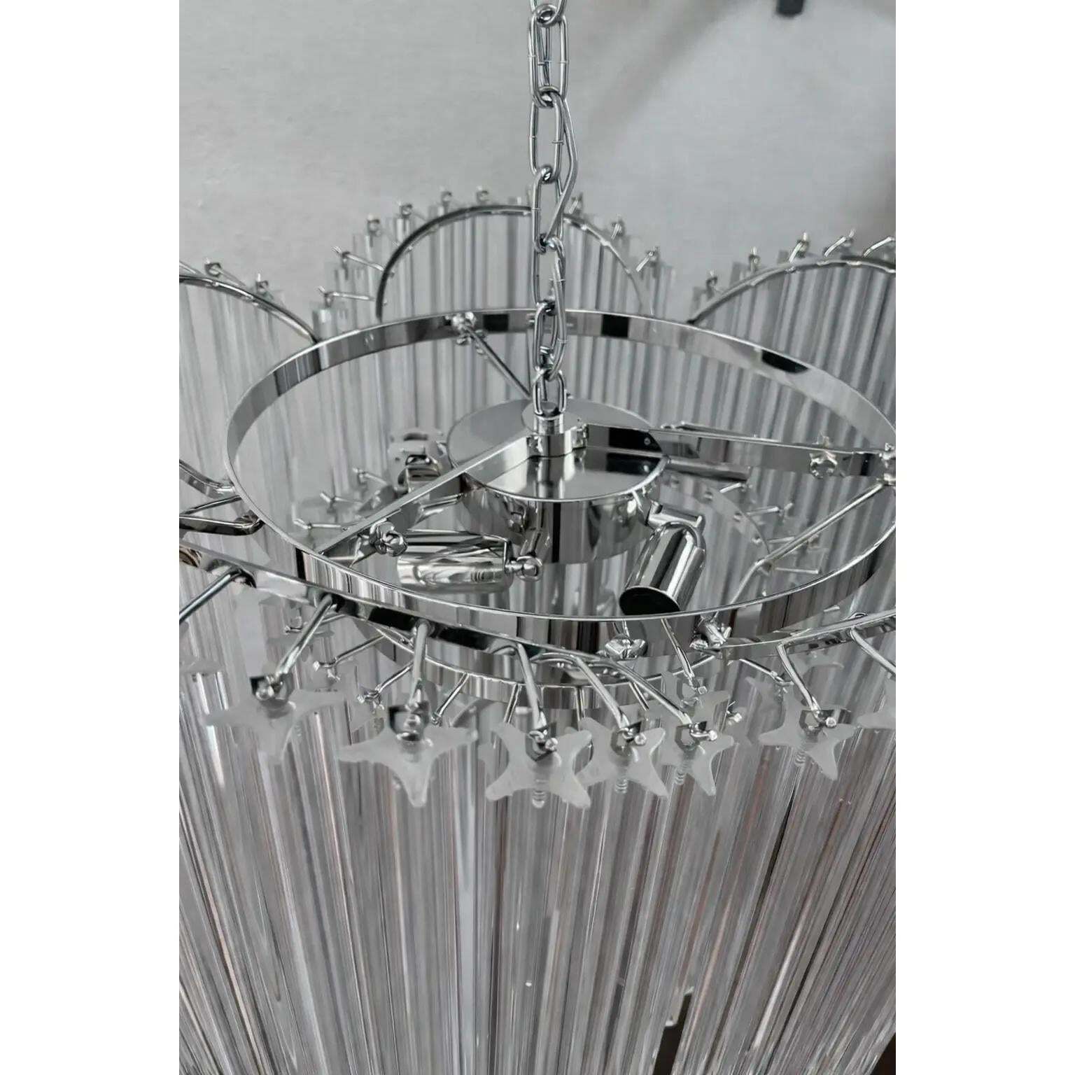 Mid Century Modern “Décò Inspired Murano Glass Sputnik Chandelier – Italian ‘Quadriedro Spyral’ Design photo vinterior