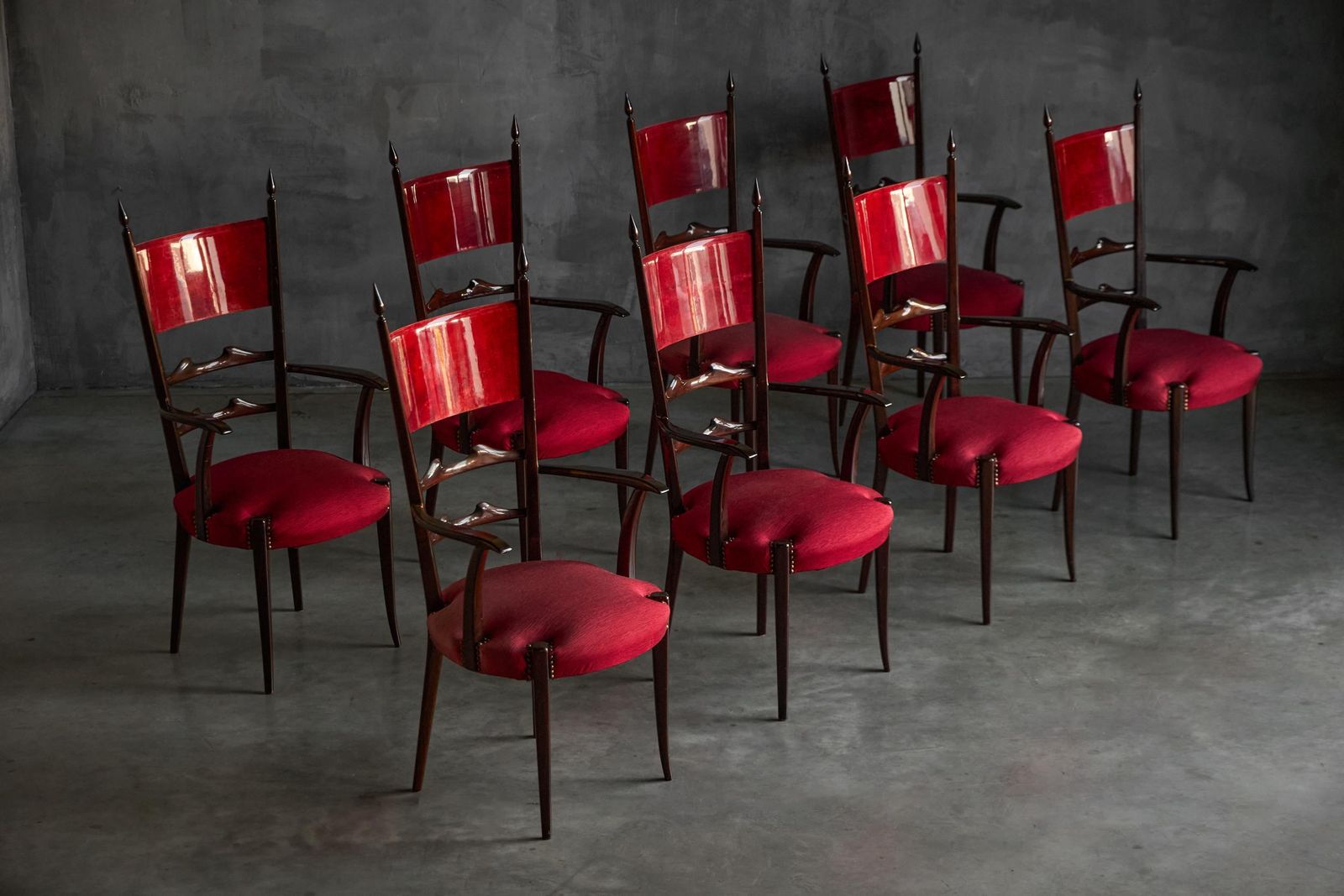 High Back Dining Chairs By Aldo Tura, Italy, 1962 photo Furniture