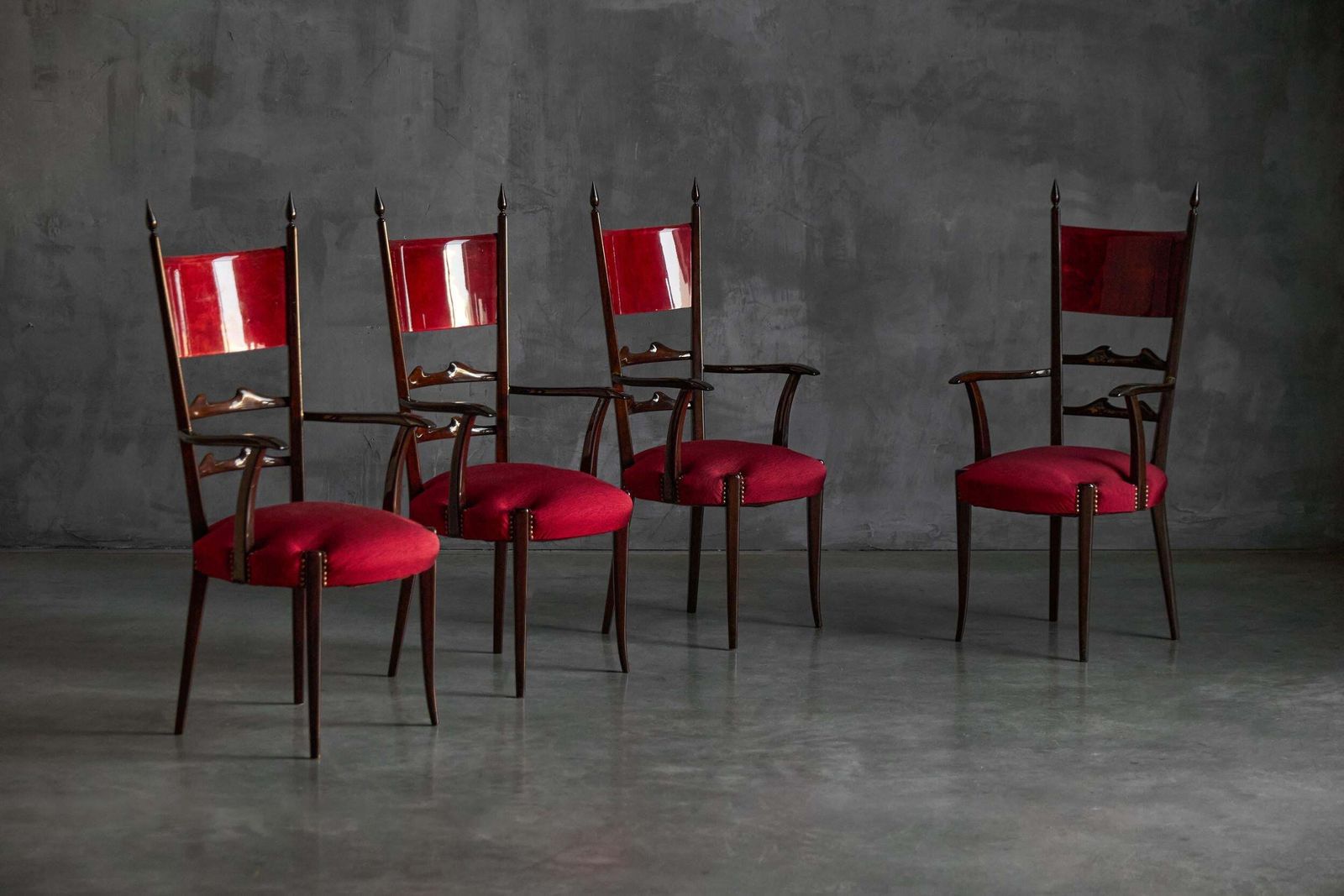 High Back Dining Chairs By Aldo Tura, Italy, 1962 photo 8728.0