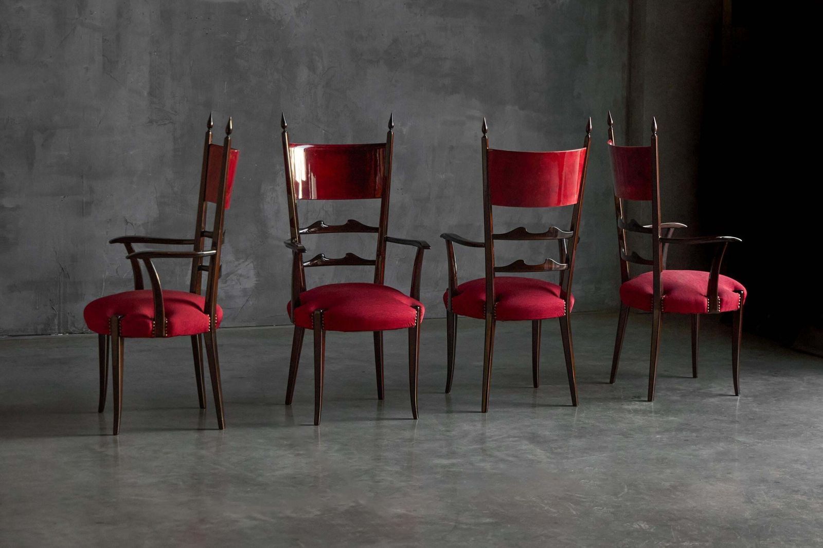 High Back Dining Chairs By Aldo Tura, Italy, 1962 photo vinterior