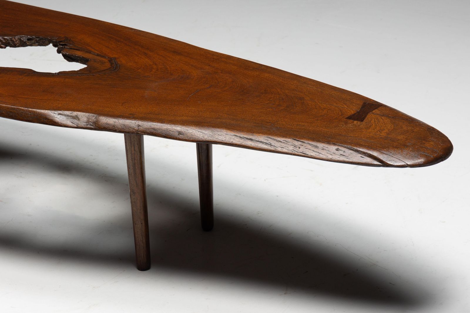 photo vintage Organic Modern Coffee Table With Natural Void, France, Mid 20th Century