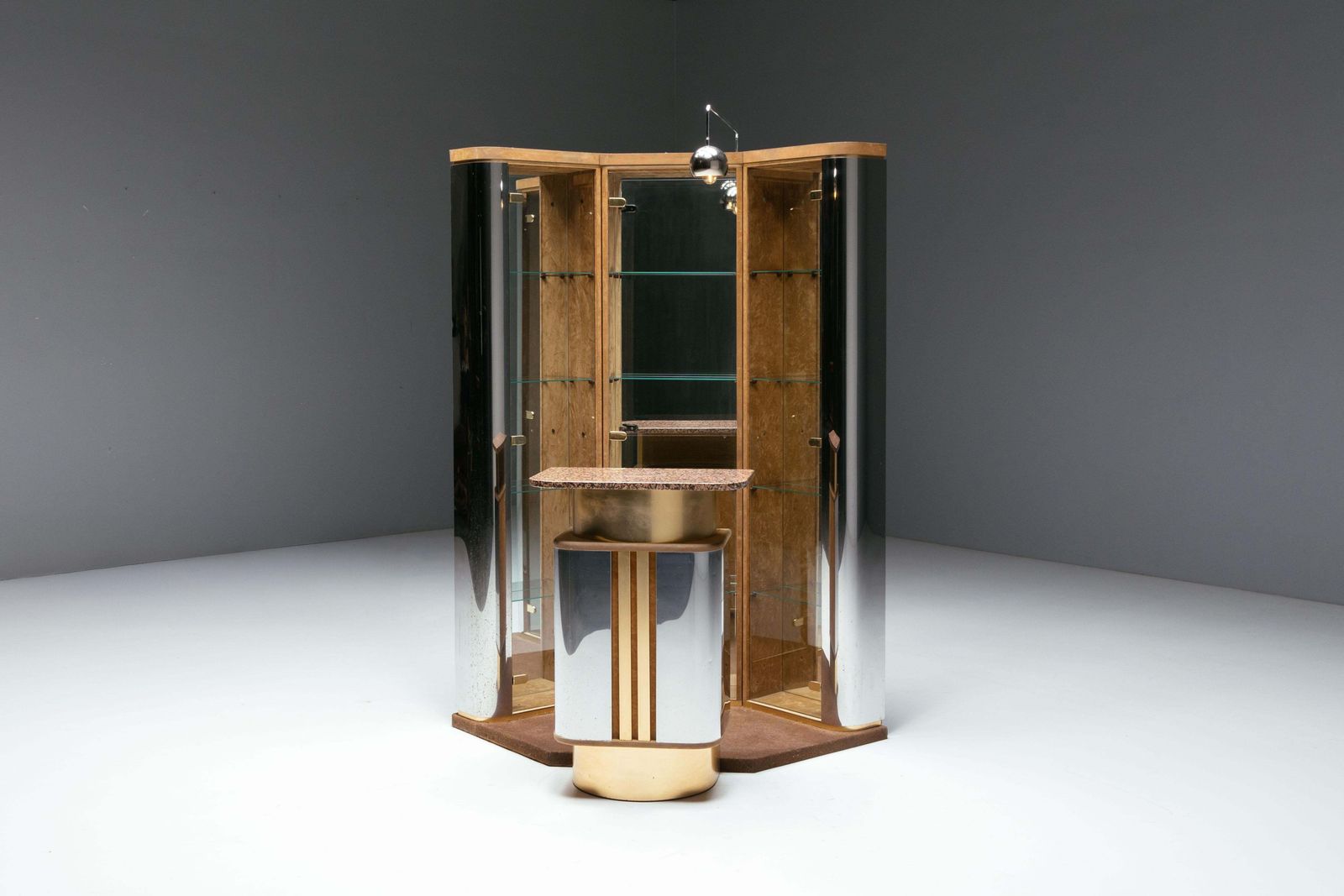 Bar Corner Cabinet By Willy Rizzo, Italy, 1970s photo vinterior