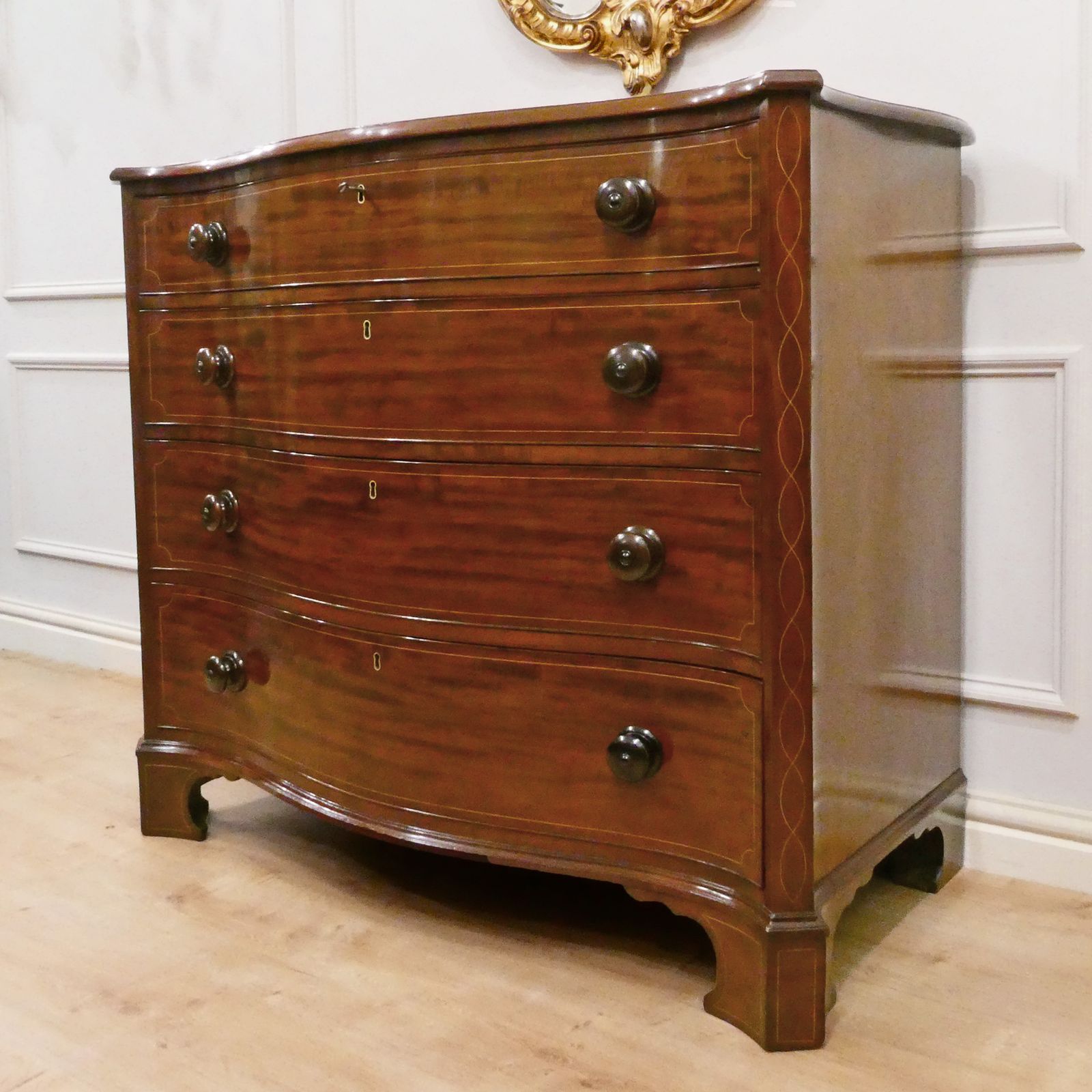 Georgian Mahogany Serpentine Fronted Chest Of Drawers Attributed To Gillows photo furniture