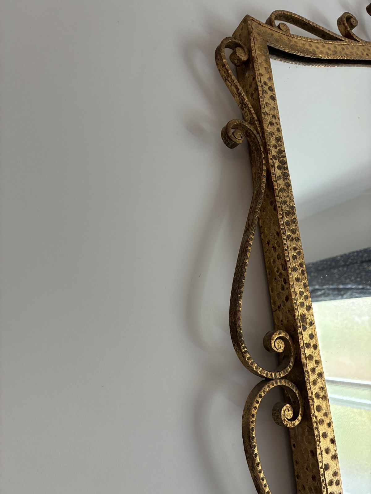 Italian Midcentury Mirror By Pier Luigi Colli, Gilt Wrought Iron photo Home Decor