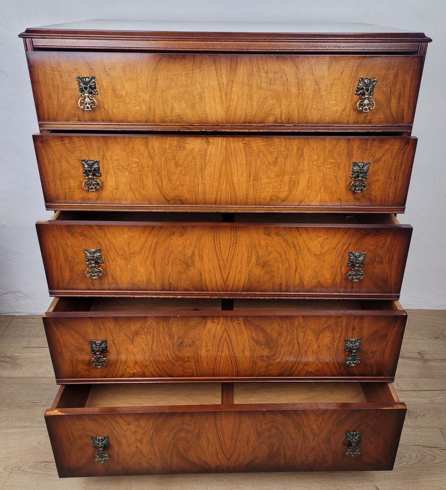 Chest Of Drawers 5 Vintage 1950s Mahogany Antique photo furniture
